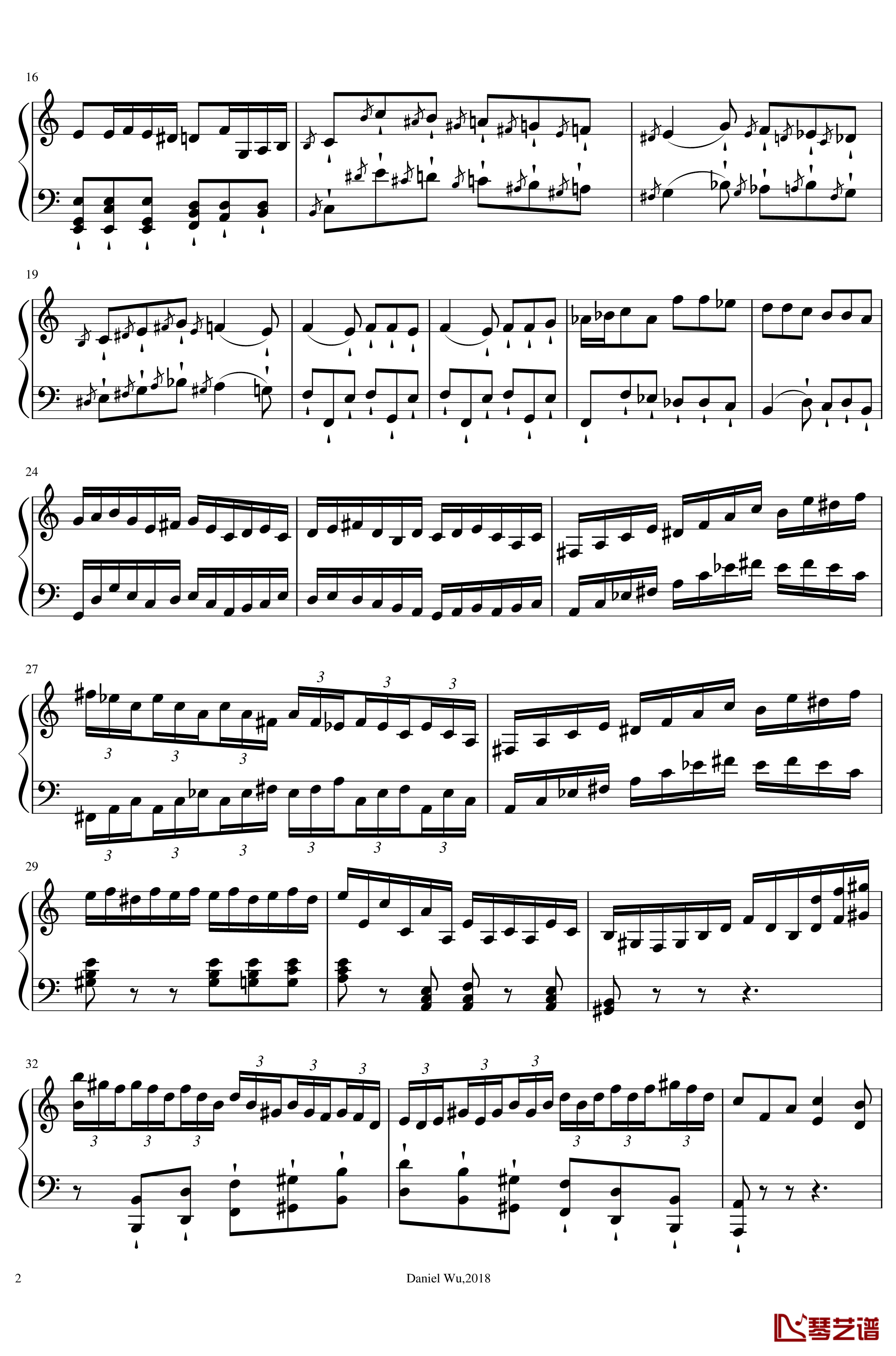 前奏曲钢琴谱-作品14，第1号-DanielInC2