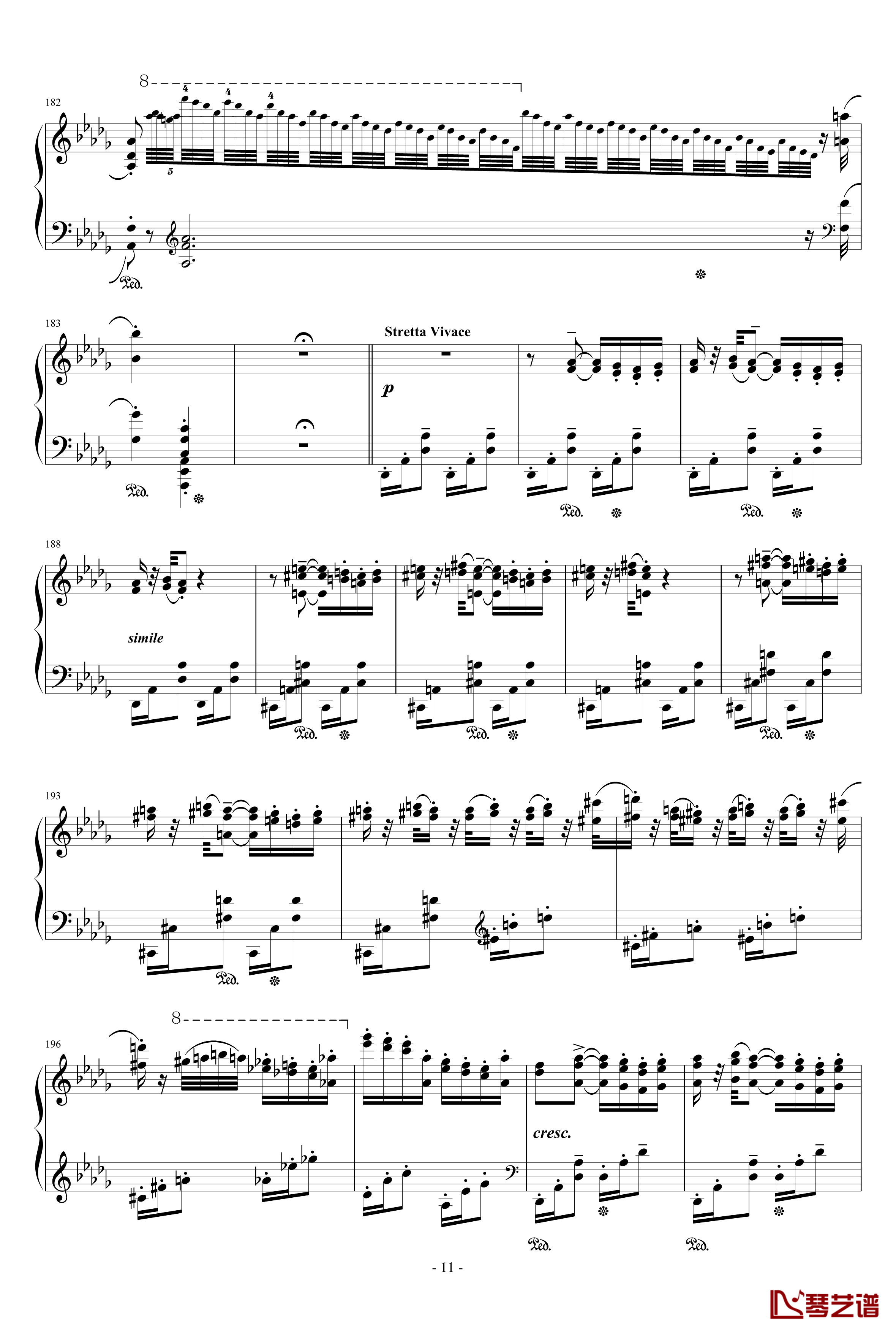 匈牙利狂想曲12号钢琴谱-著名的匈狂-李斯特11