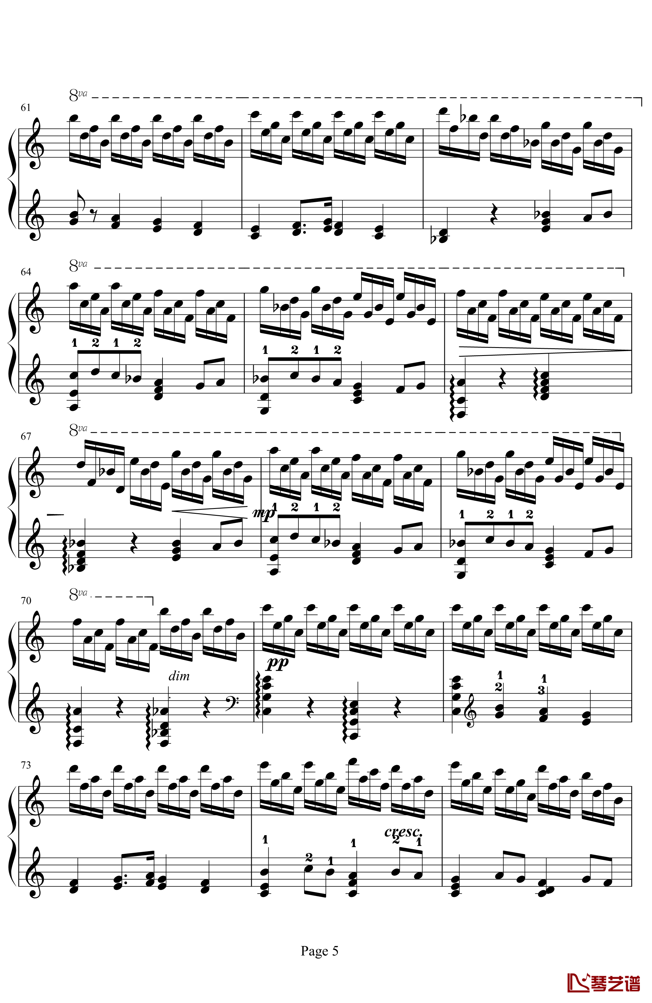 前奏曲钢琴谱-普罗科非耶夫5