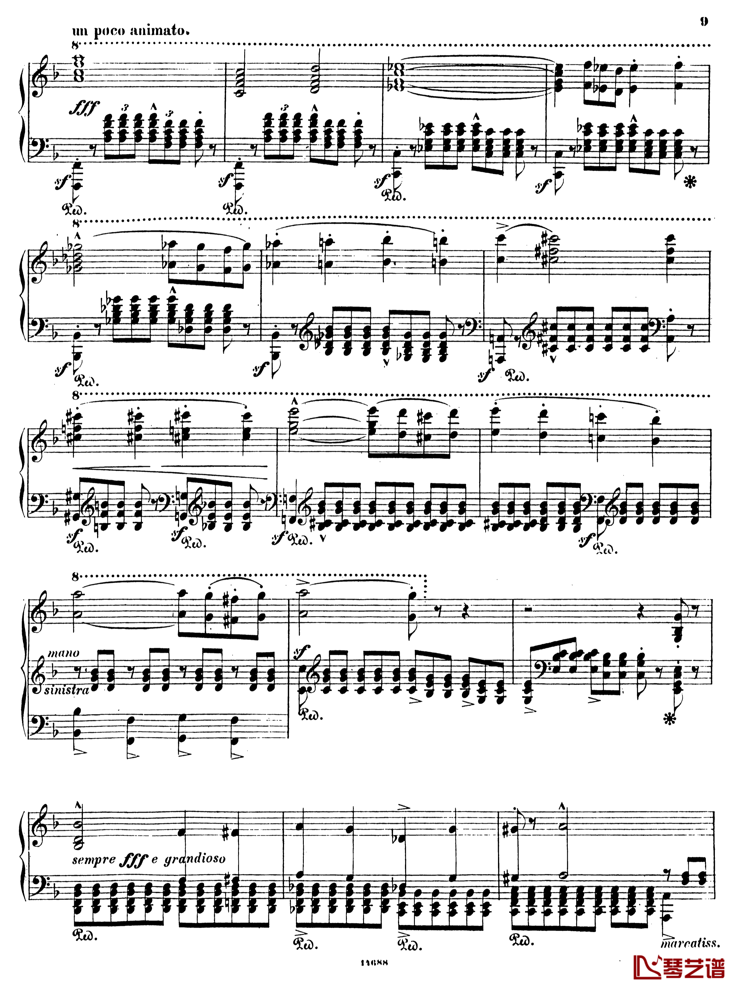 塔索的丧葬凯旋S.517钢琴谱-李斯特9