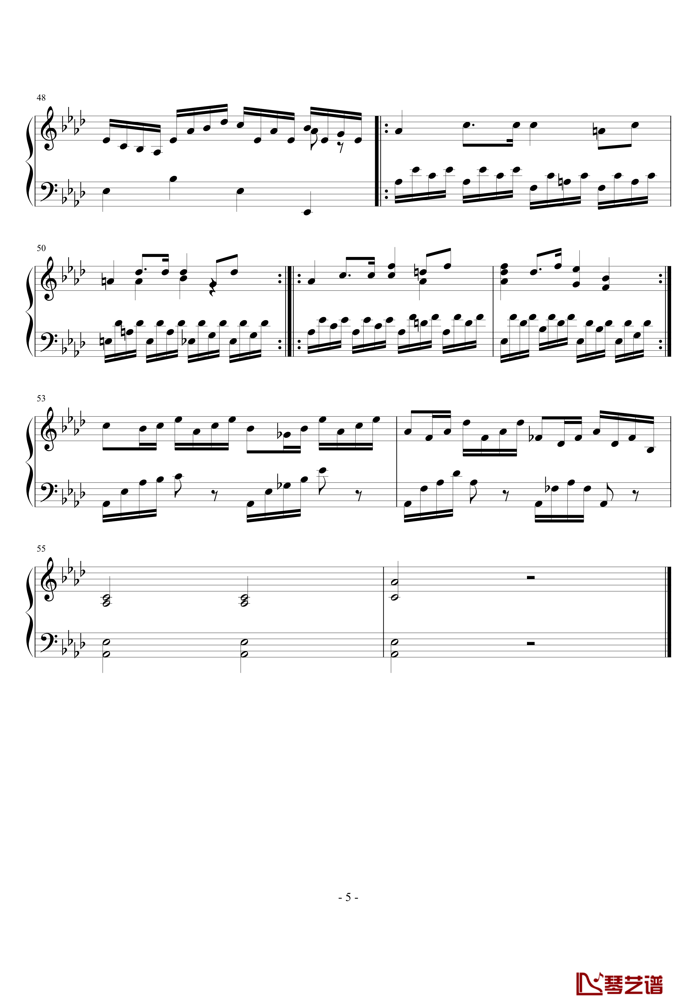 降a大调小奏鸣曲钢琴谱-love莫扎特5