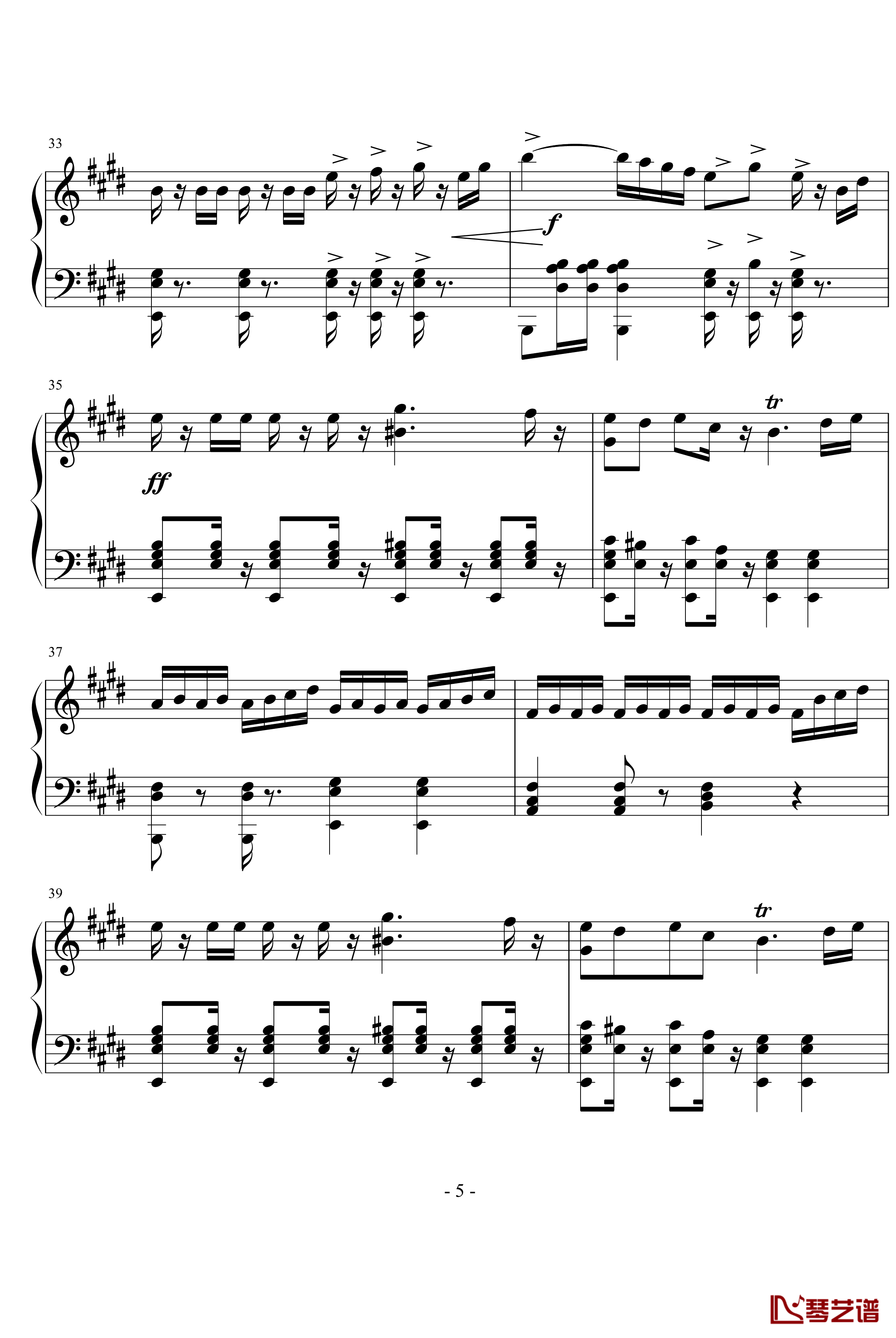 威廉·退尔序曲钢琴谱-罗西尼5