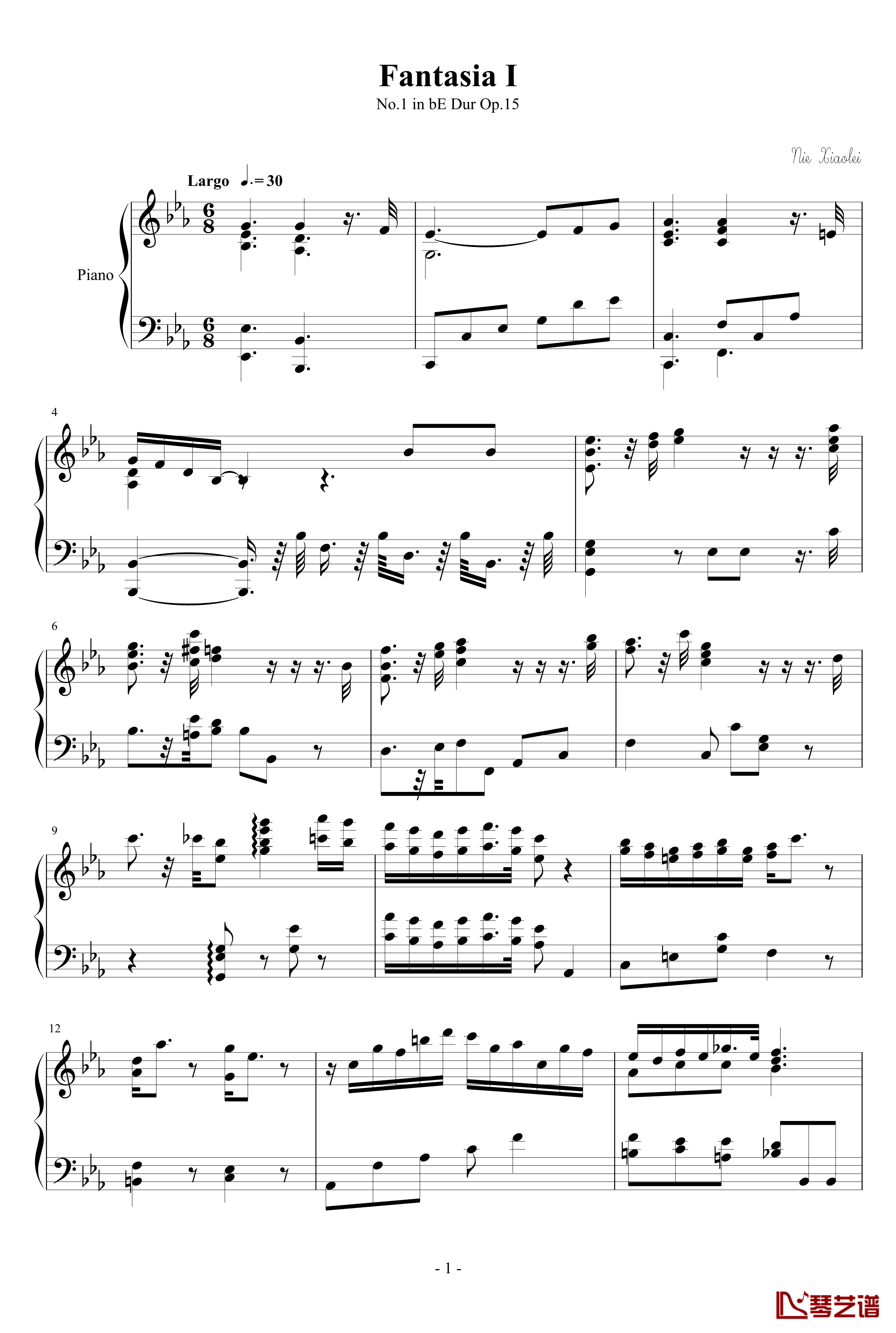 Fantasia I钢琴谱-nzh19341