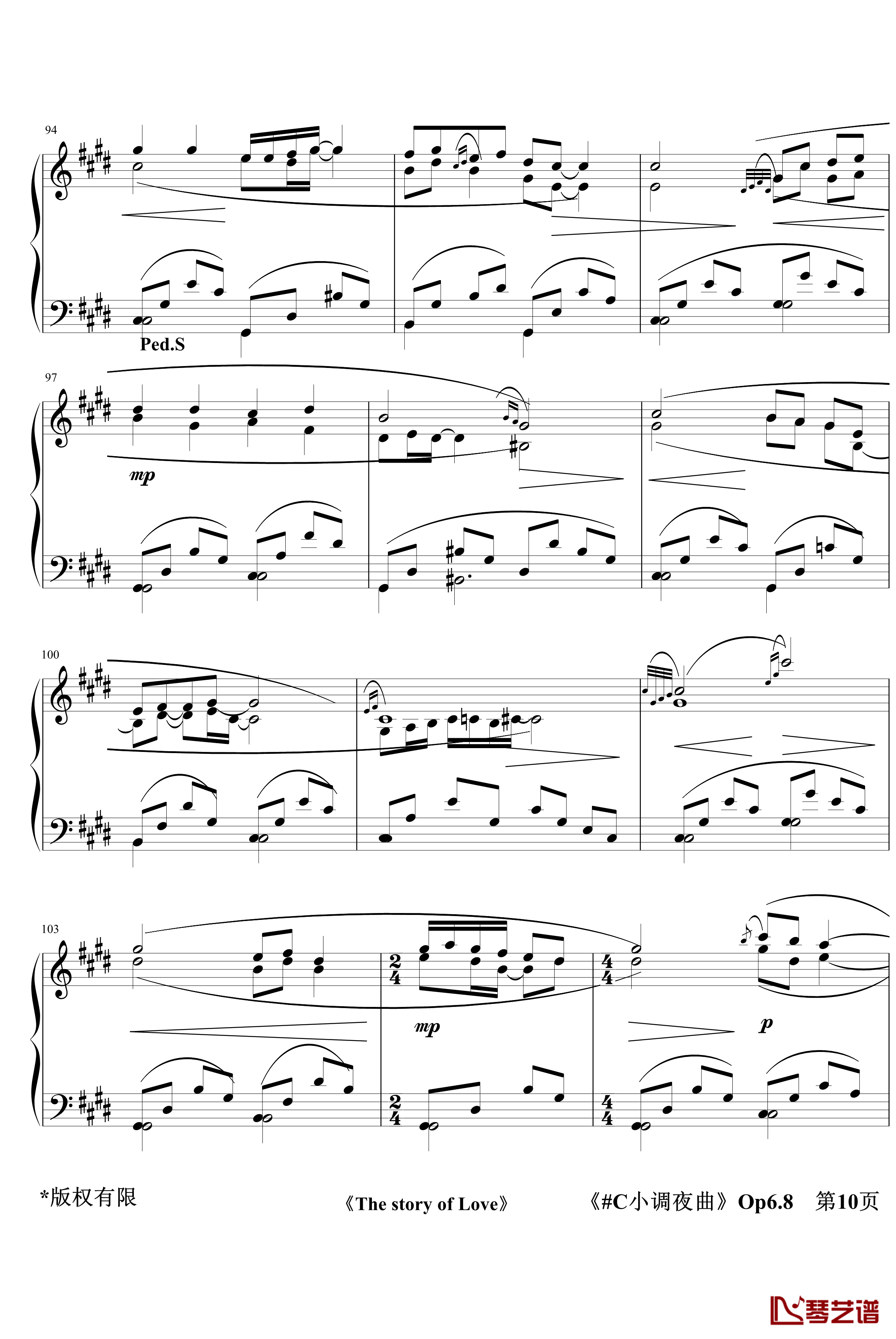 C小调夜曲Op6.8钢琴谱-jerry574310
