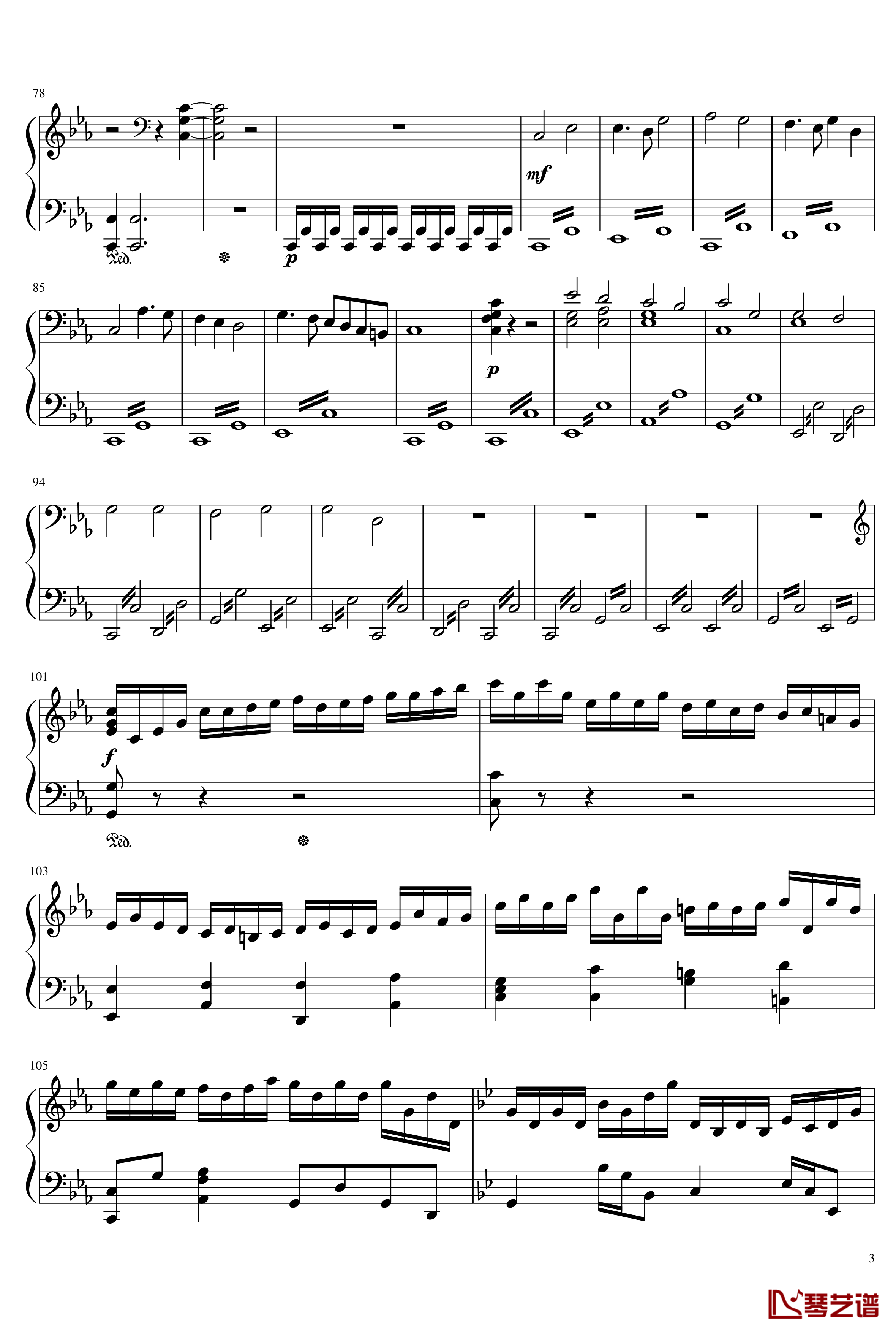 钢琴协奏曲第一乐章钢琴谱-Ice-KUN3