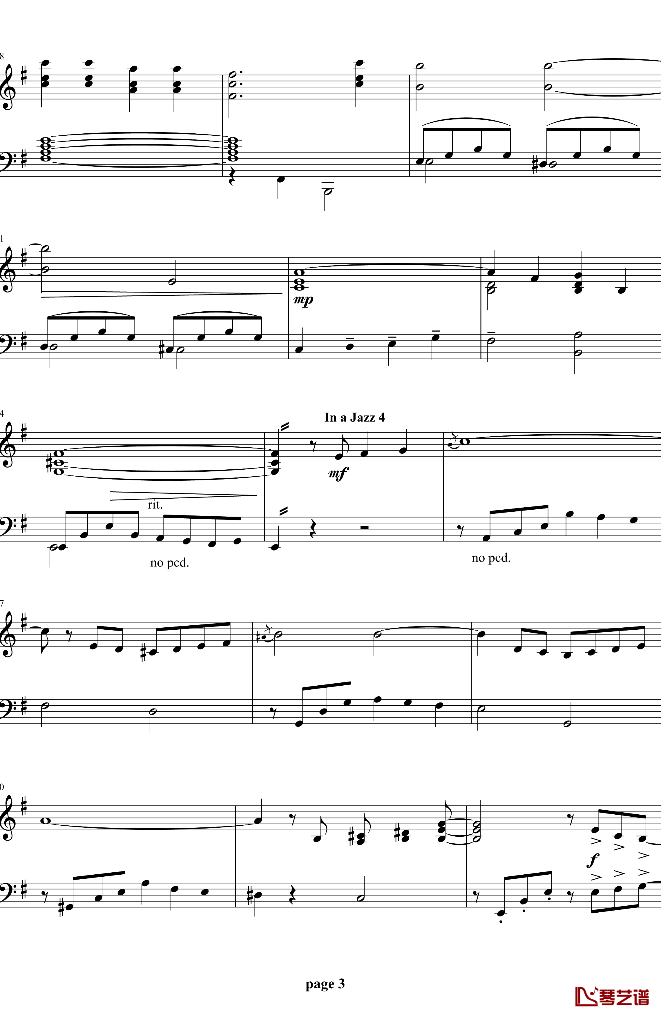 枯叶钢琴谱-爵士音乐3