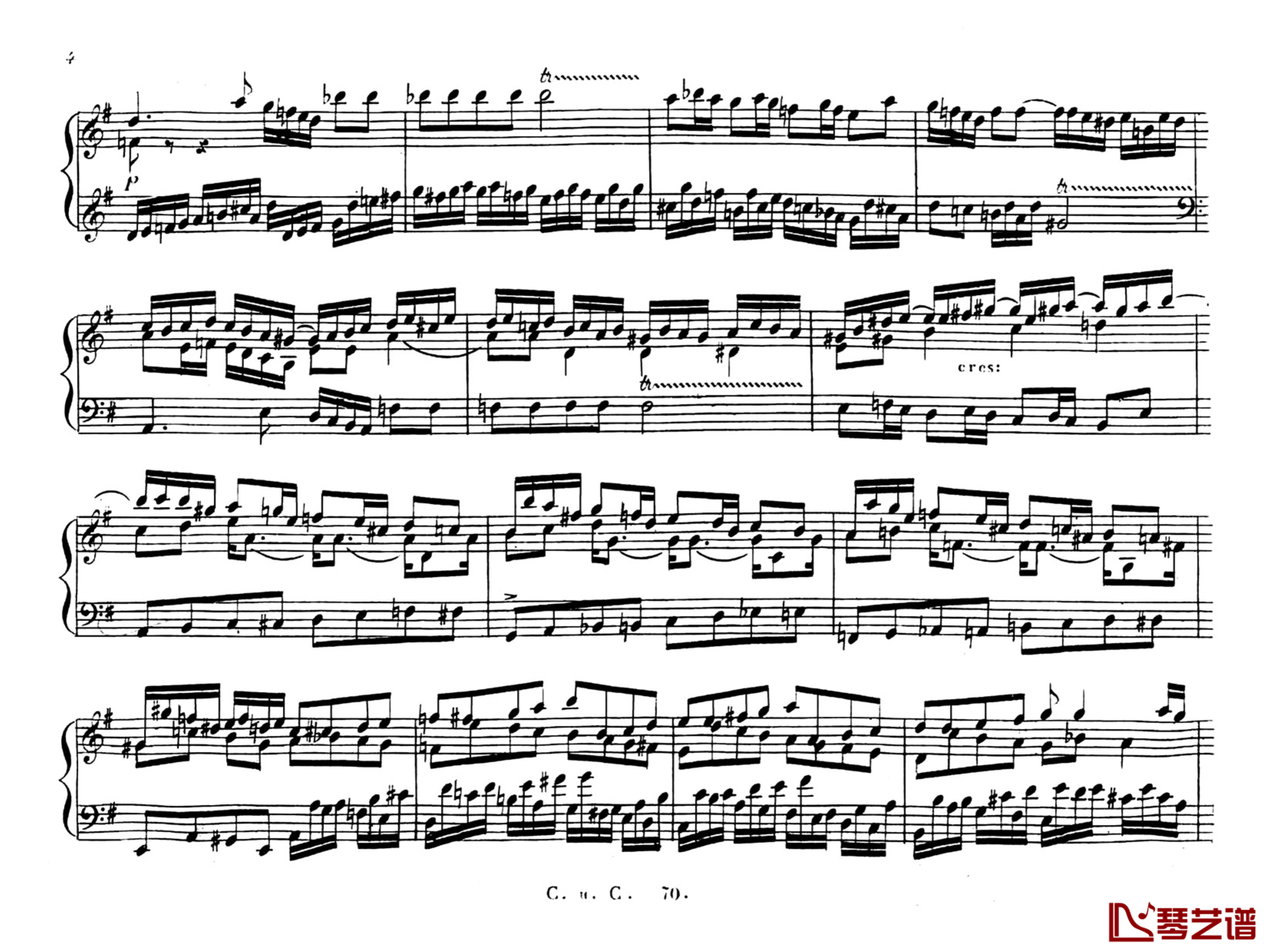 Capriccio a la Fuga in E minor钢琴谱-车尔尼-Czerny4