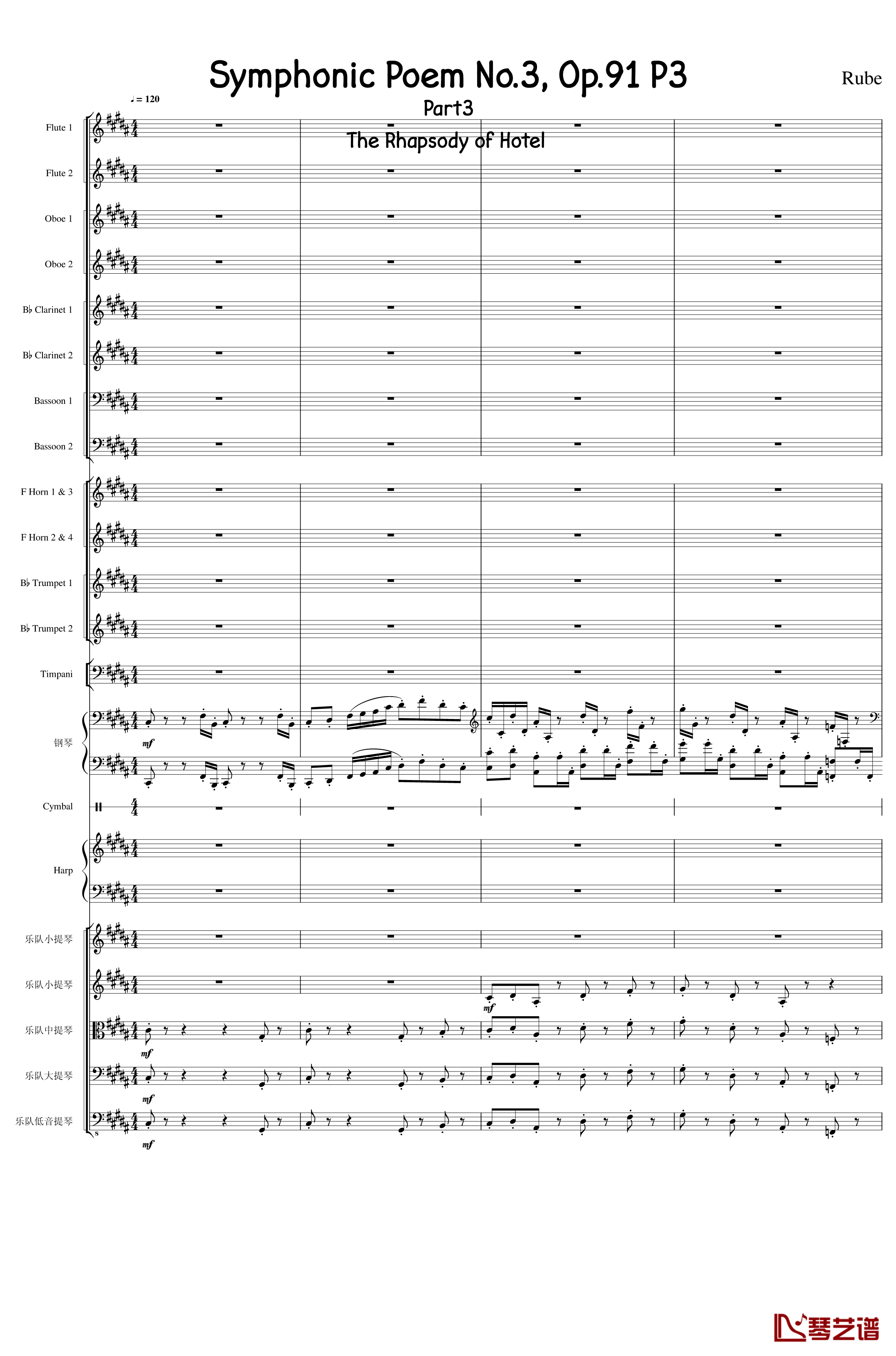Symphonic Poem No.3, Op.91 Part 3钢琴谱-一个球1