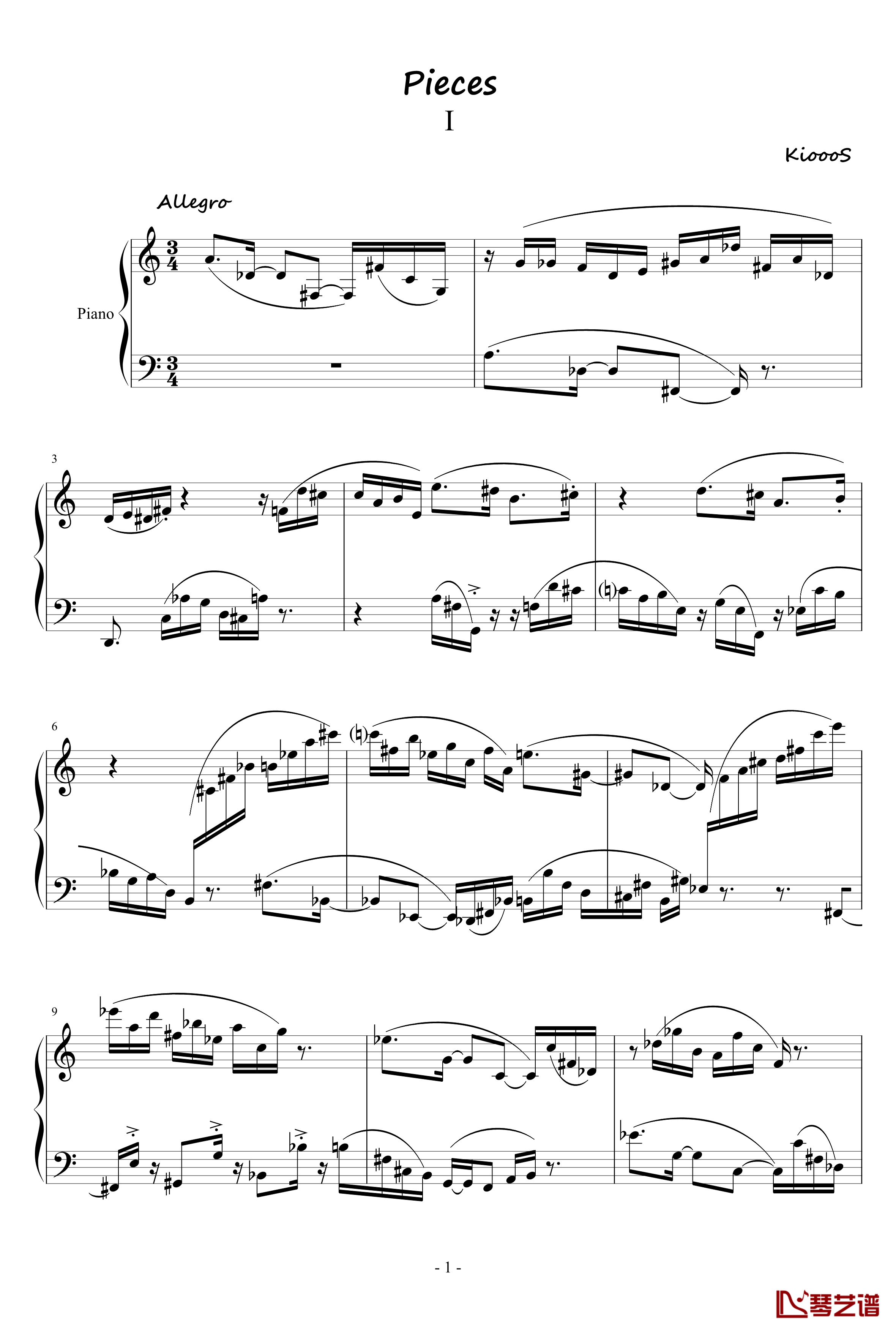 Pieces钢琴谱_01-KioooS1