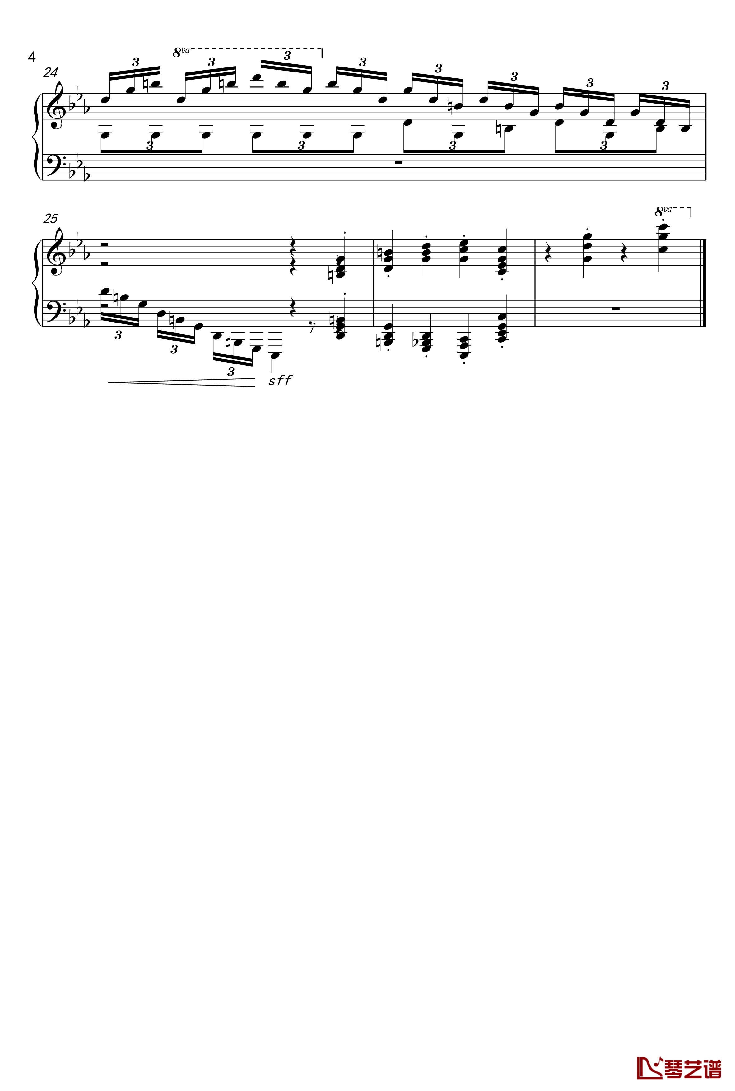 c小调前奏曲钢琴谱-拉赫马尼糯夫4