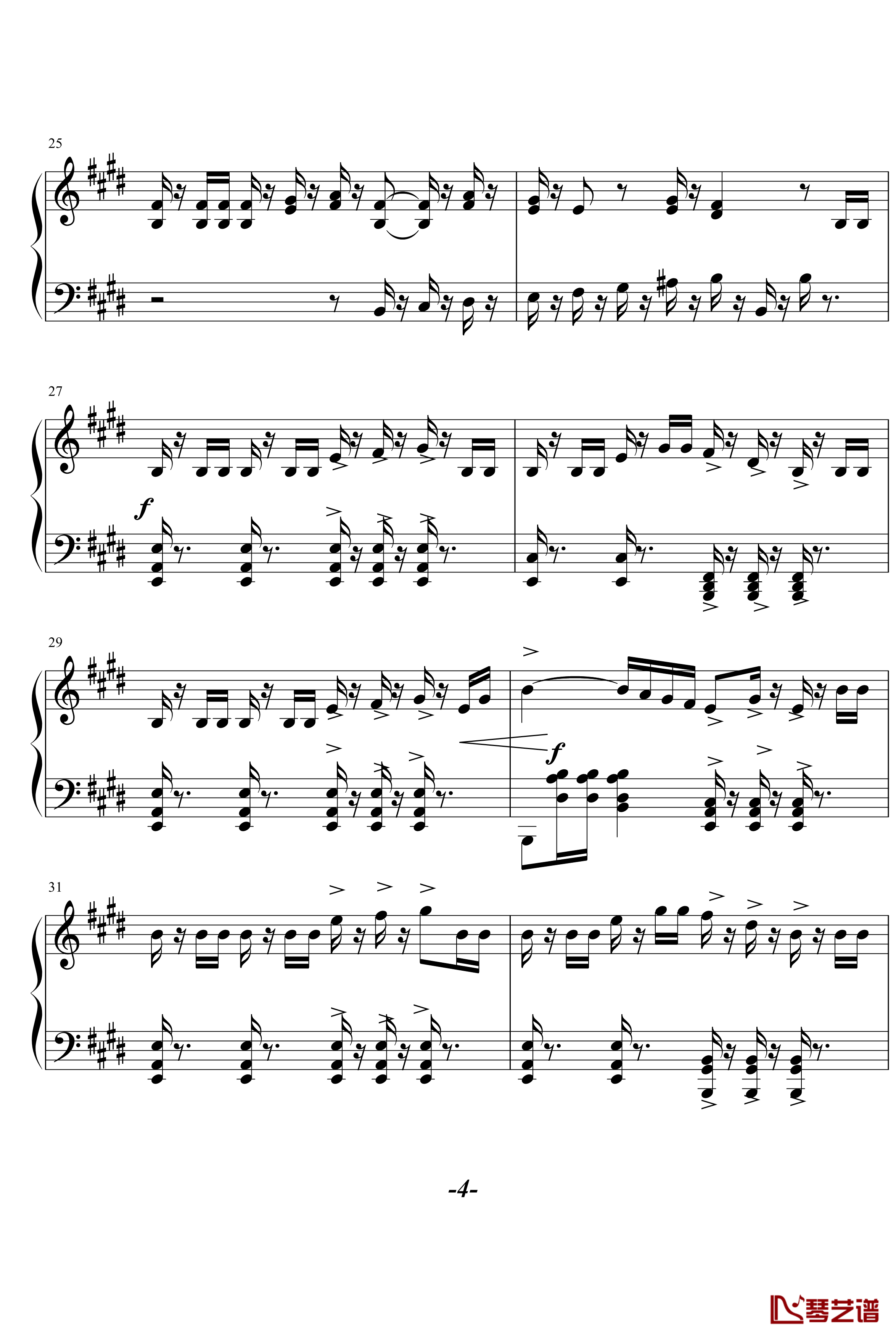 威廉退尔序曲钢琴谱-罗西尼4