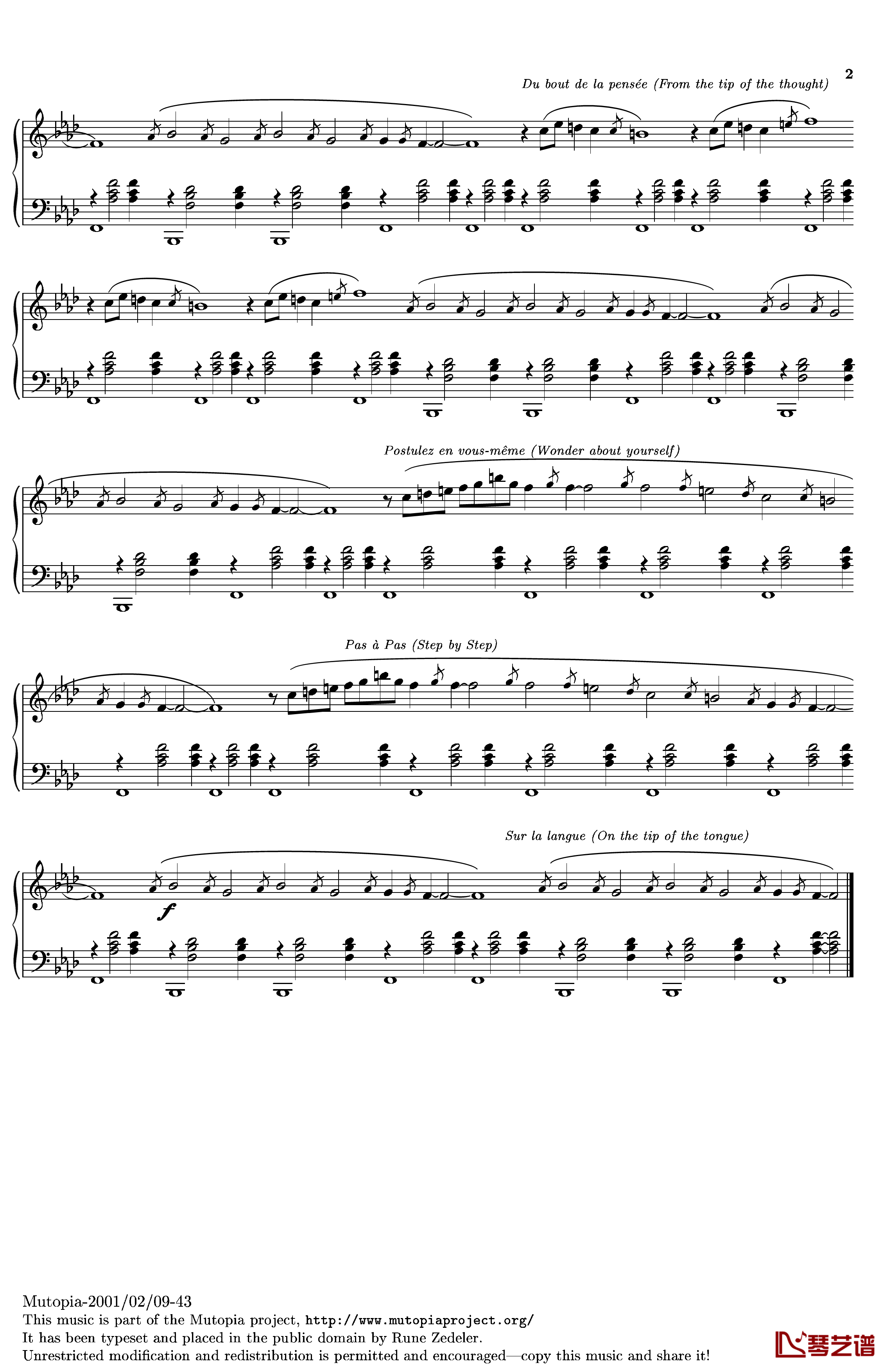 萨蒂玄秘曲钢琴谱 第一首-沙拉萨蒂2