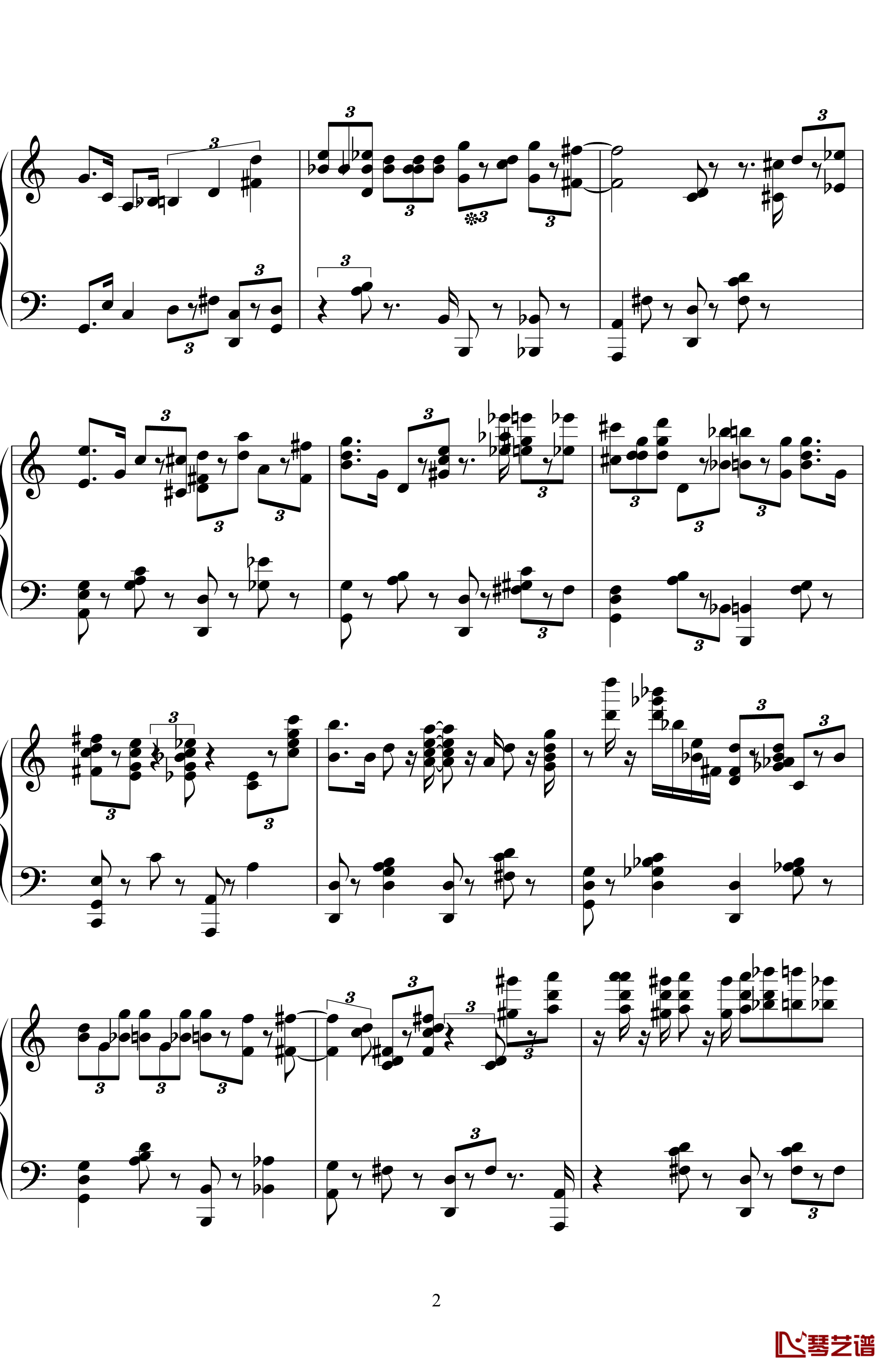 生日快乐钢琴谱-爵士版-世界名曲2