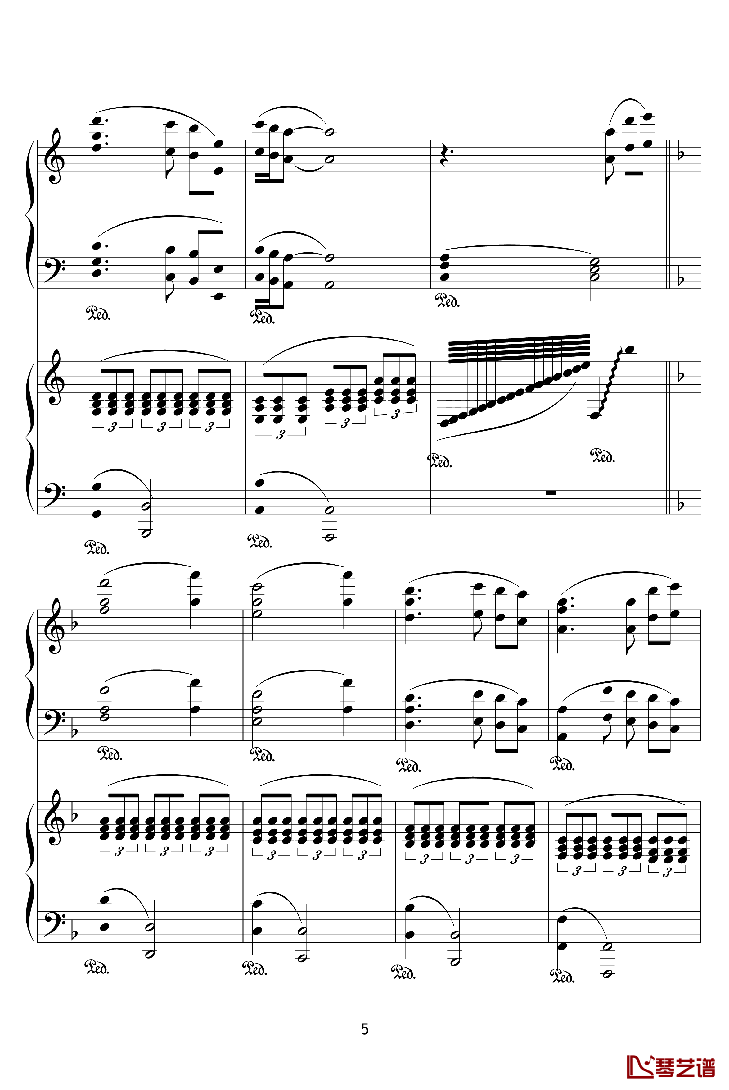 X战记插曲钢琴谱-宿命-双钢琴版-影视5
