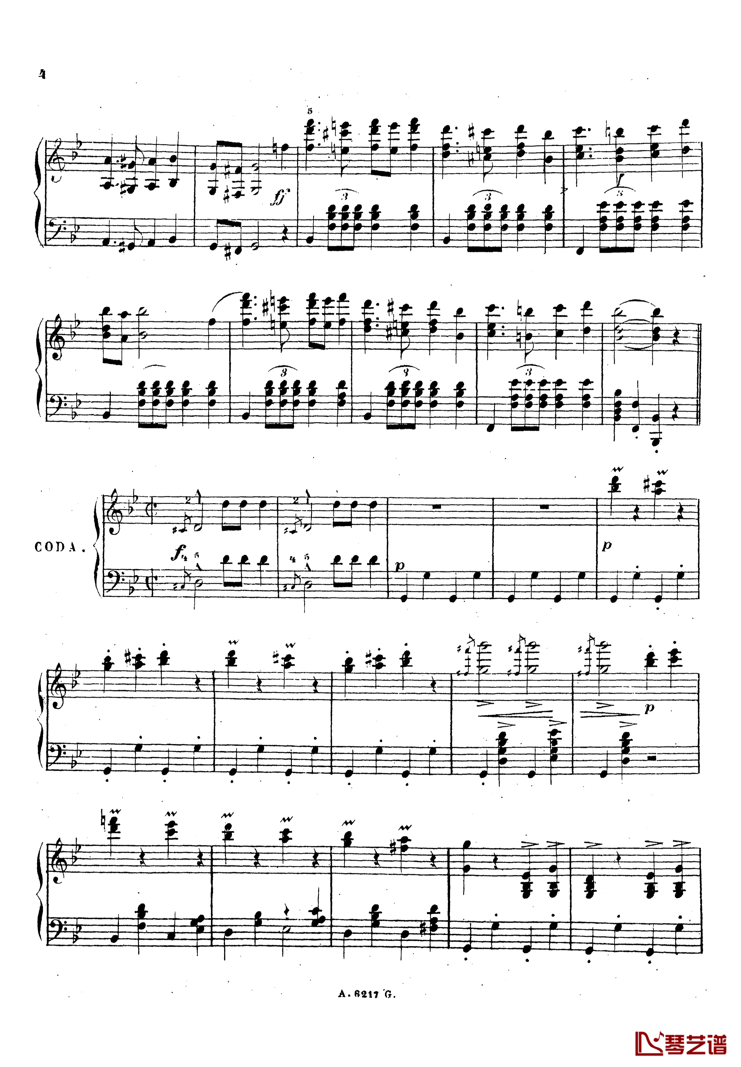 波斯进行曲Op.289钢琴谱-约翰·斯特劳斯4