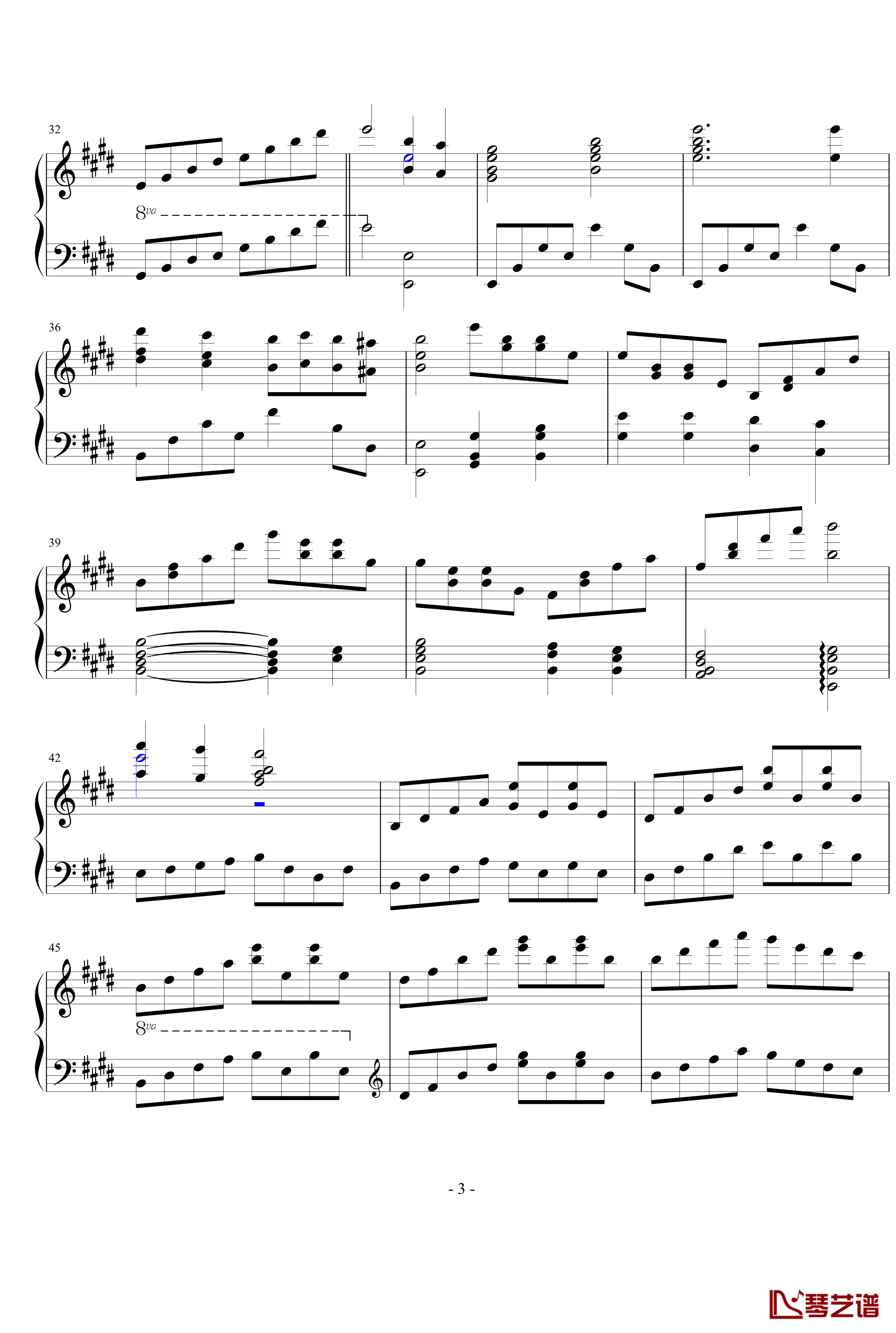 E大调第八练习曲钢琴谱-PARROT1863