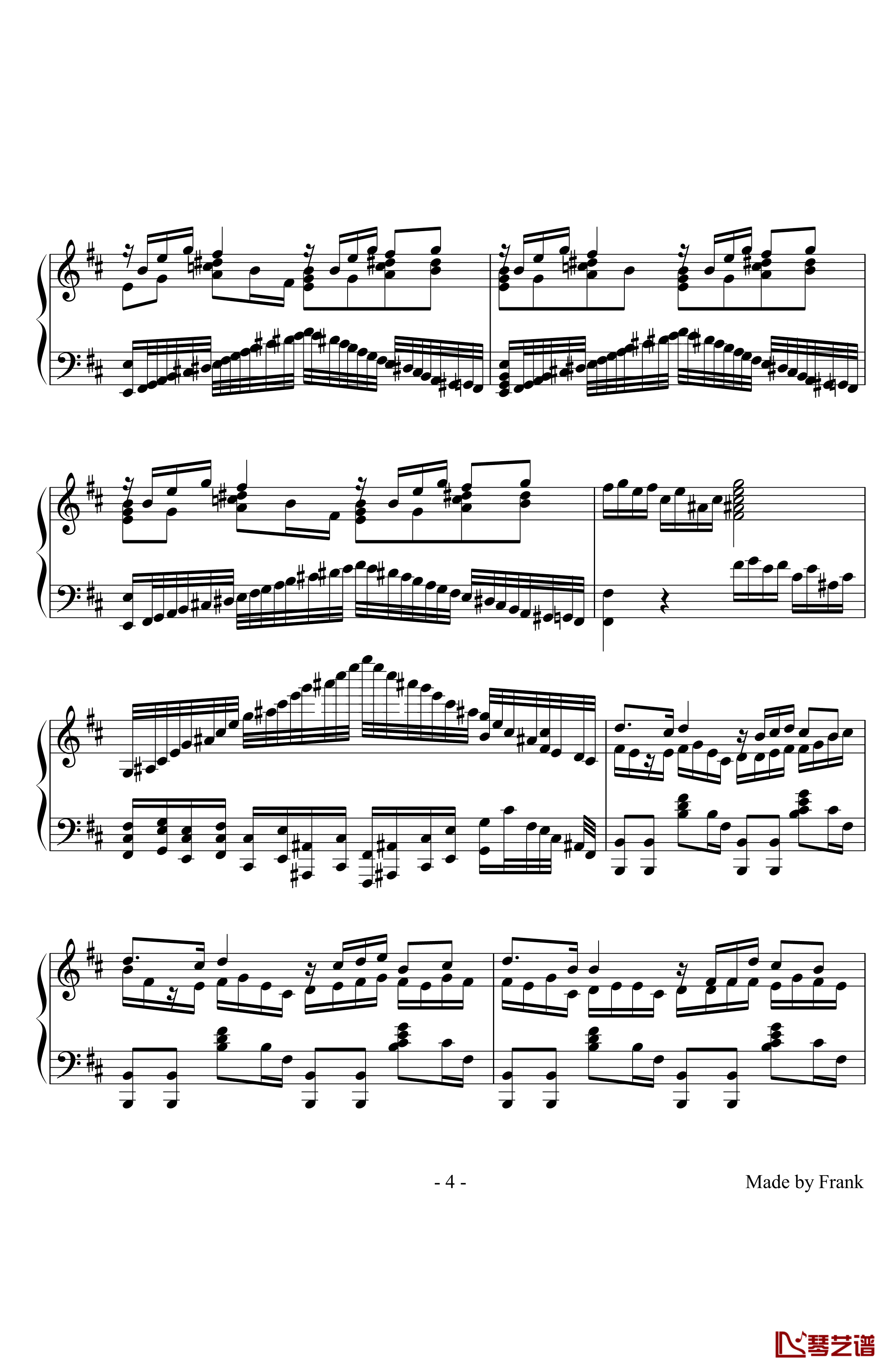 威廉古堡钢琴谱-周杰伦4