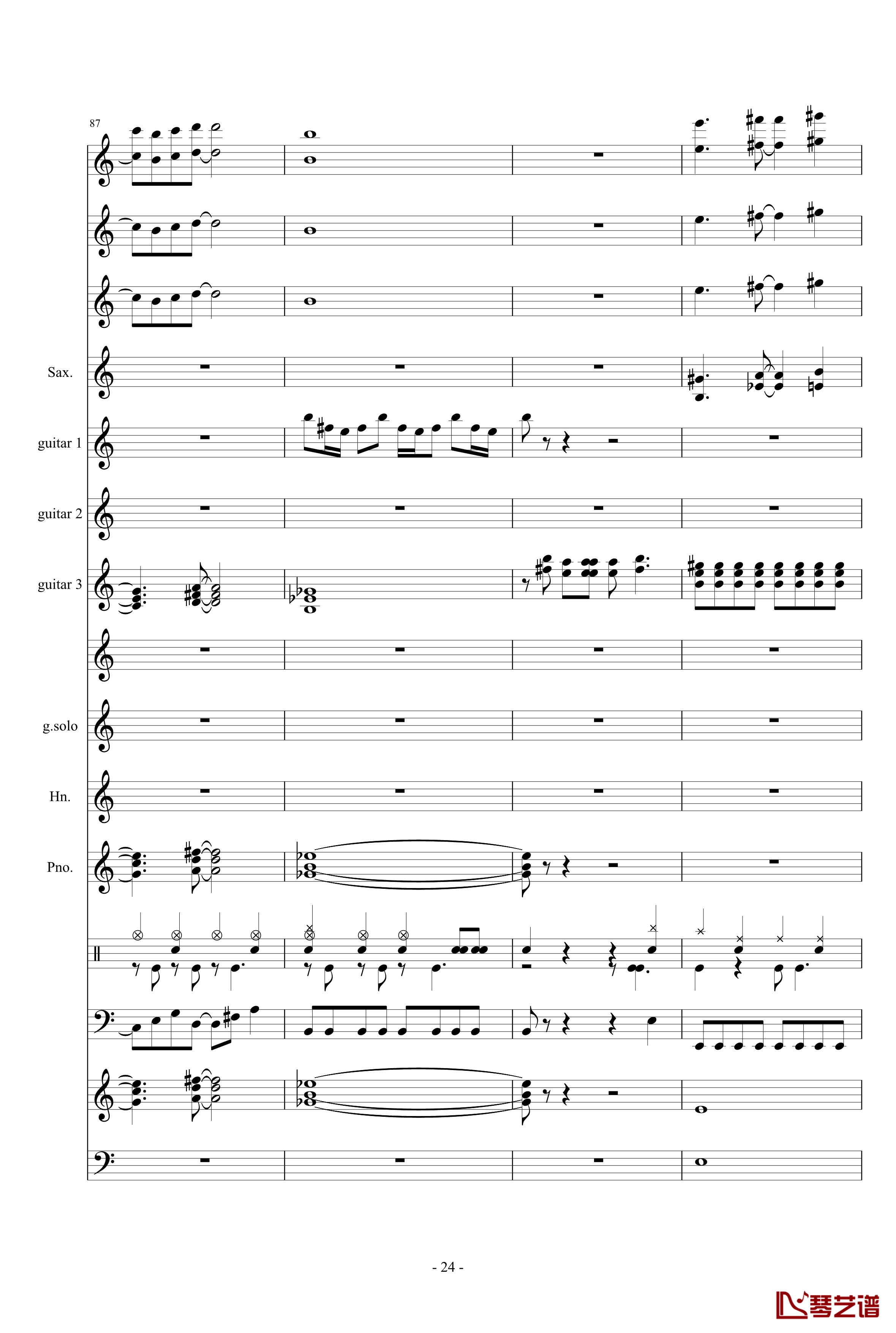 数码宝贝主题钢琴谱曲-总谱24