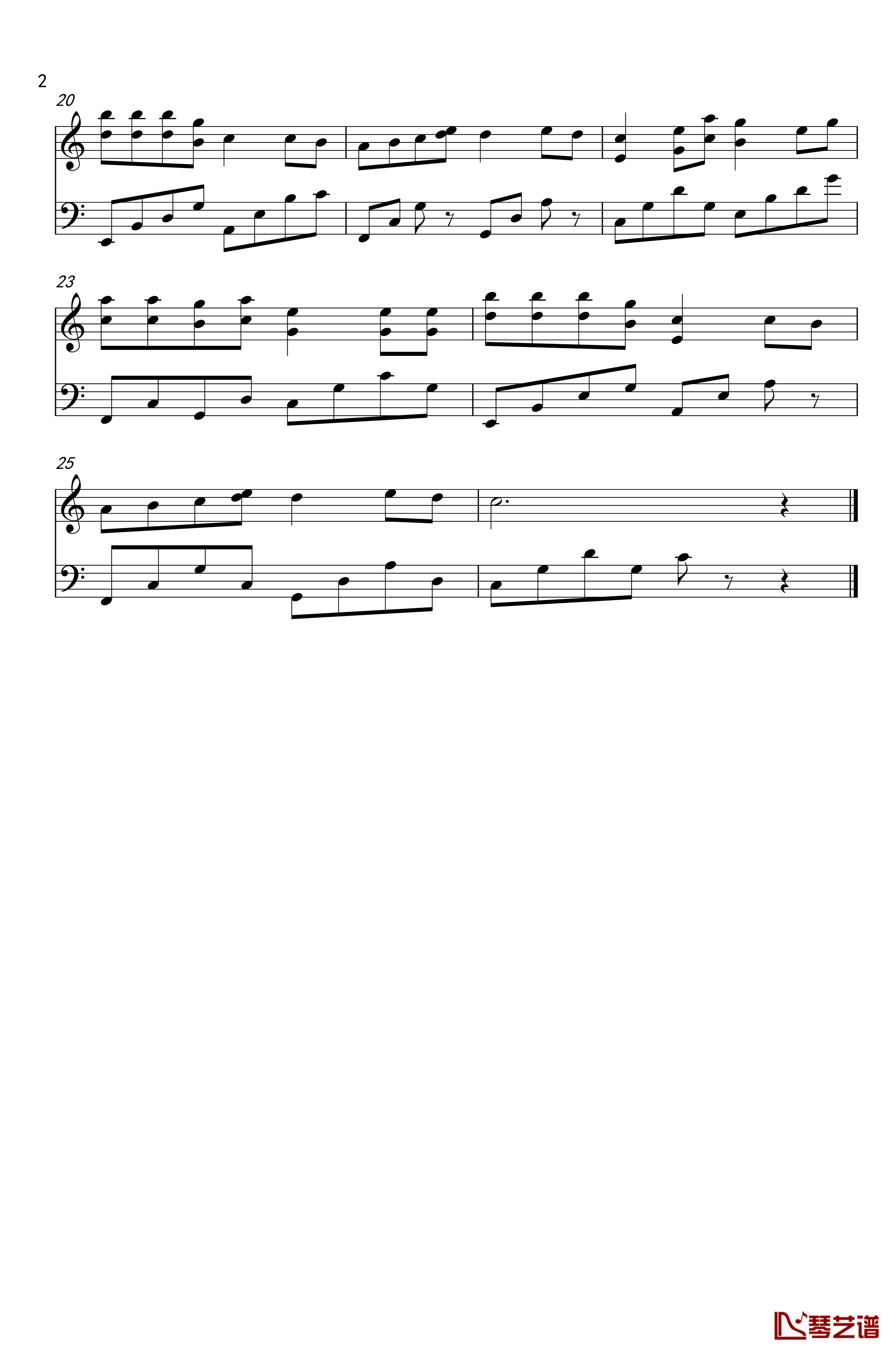 最美的光钢琴谱-尚琪祺-儿童流行励志歌曲2