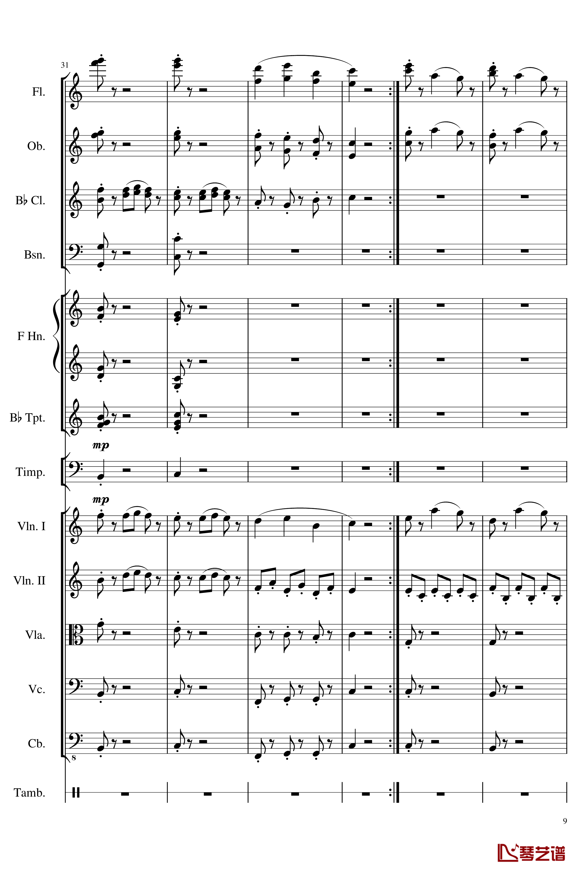 4 Contredanse for Chamber Orchestra, Op.120No.1钢琴谱-一个球9