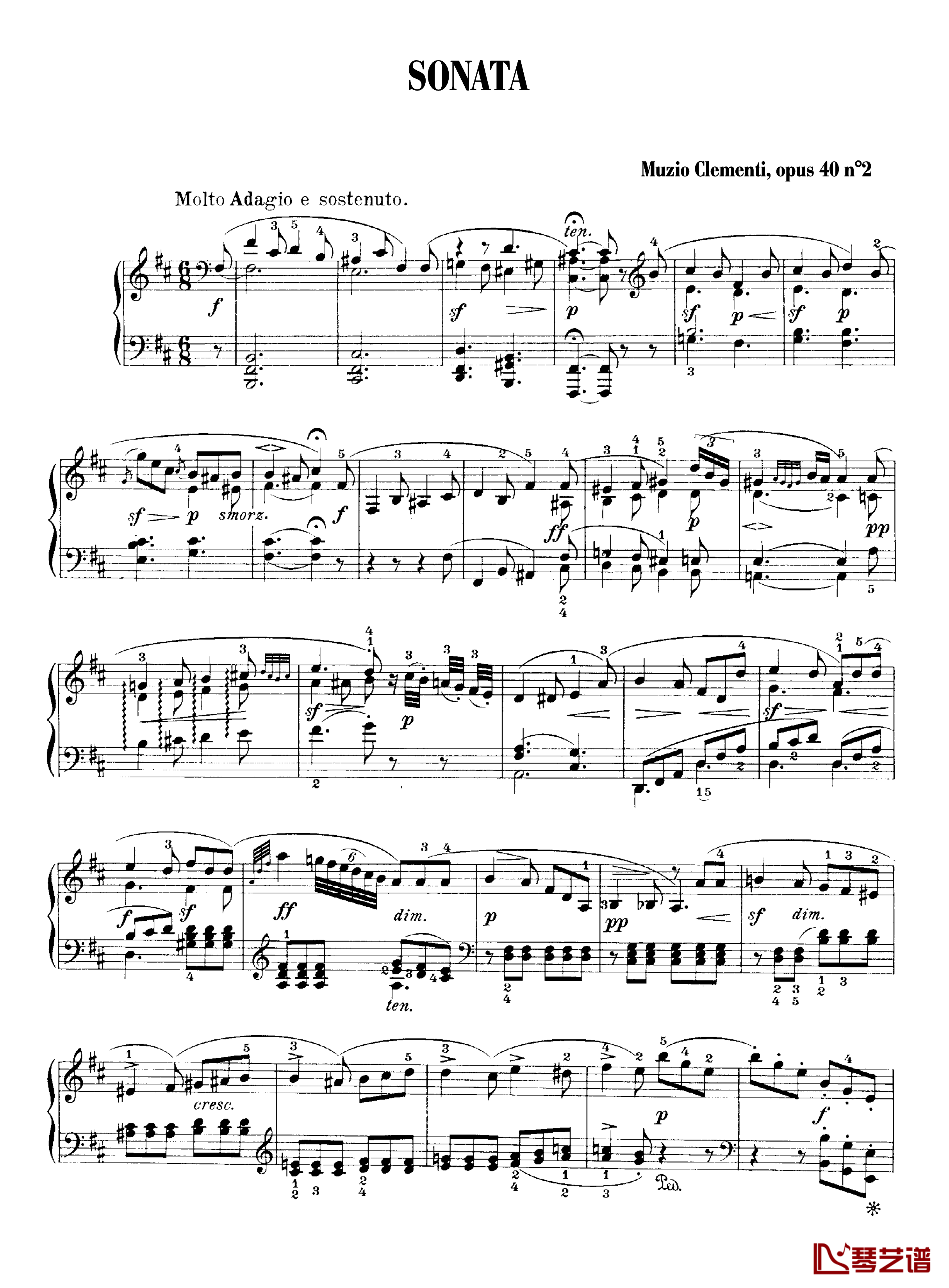 b小调钢琴奏鸣曲Op.40No.2钢琴谱-克莱门蒂1