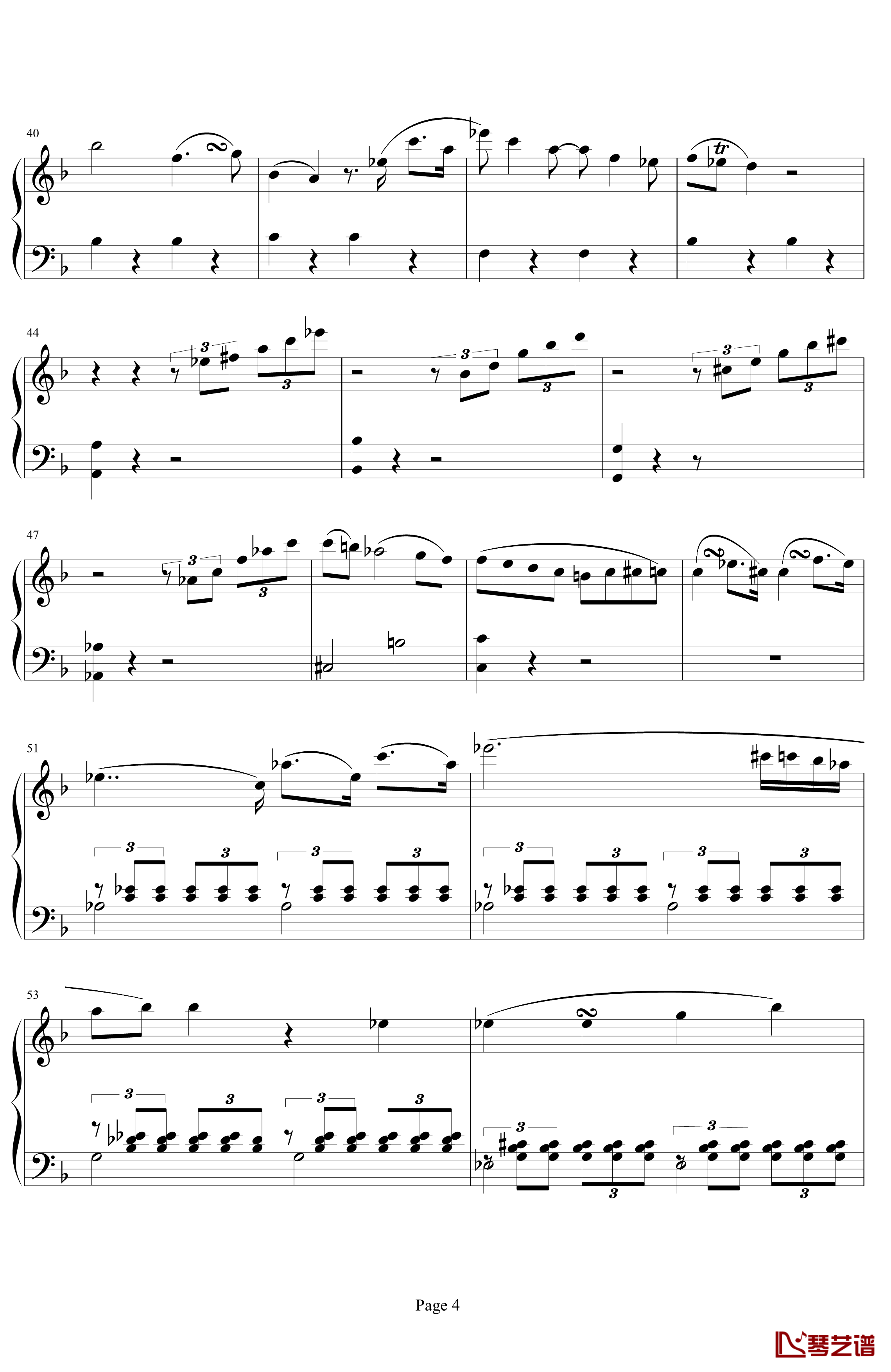 莫扎特第21号钢琴协奏曲钢琴谱 第二乐章 行板 K 467-莫扎特4