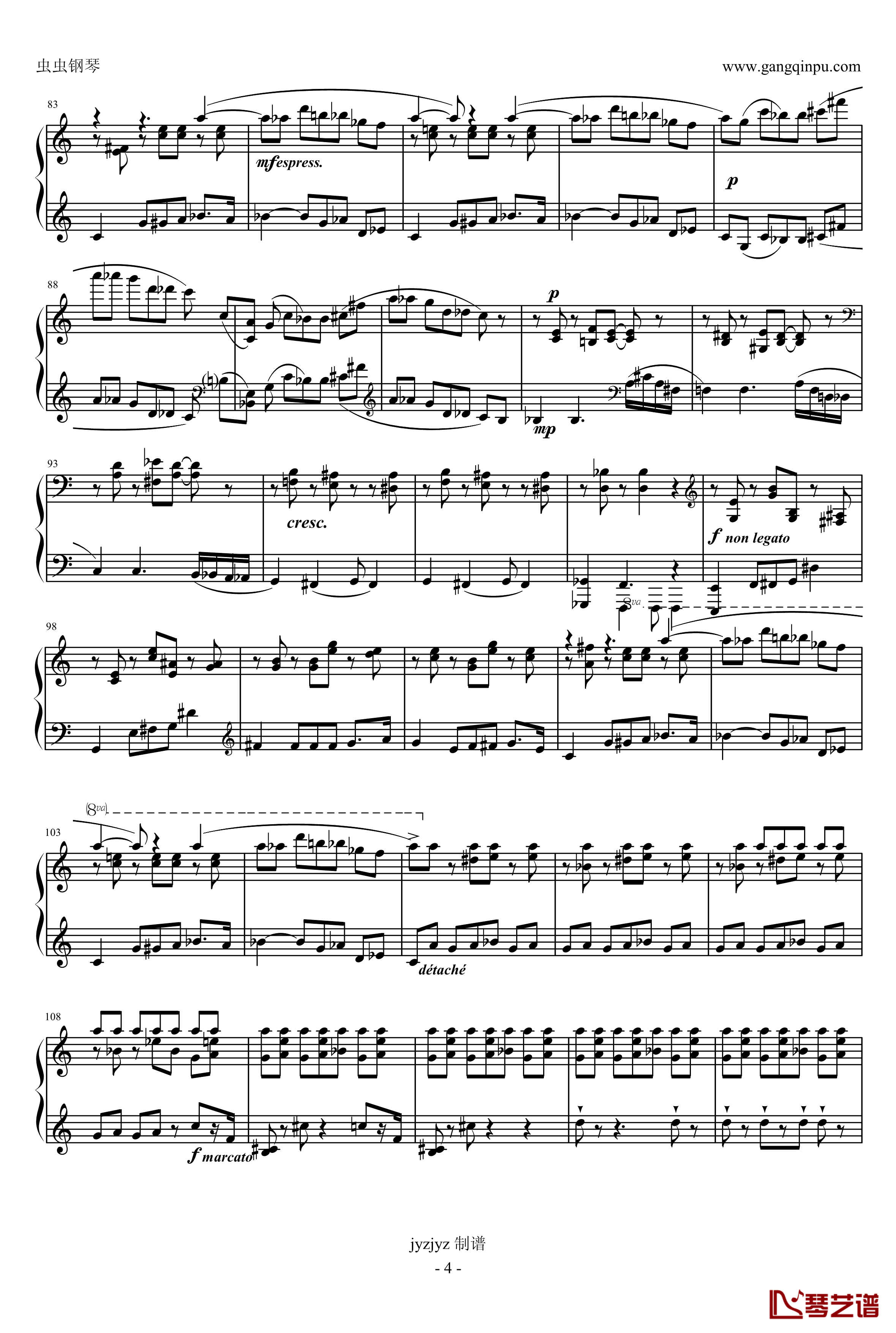 普罗科耶夫第7号钢琴奏鸣曲第3乐章钢琴谱-普罗科非耶夫4