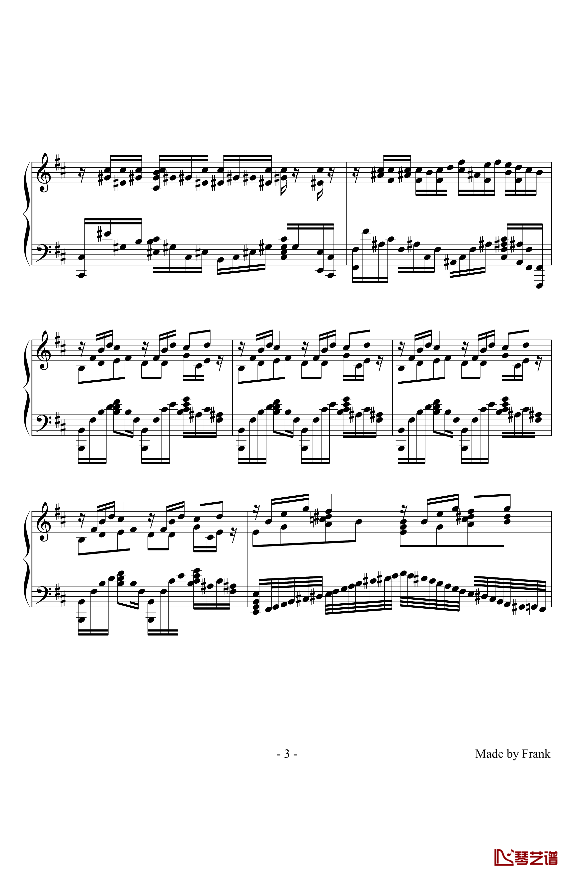 威廉古堡钢琴谱-周杰伦3