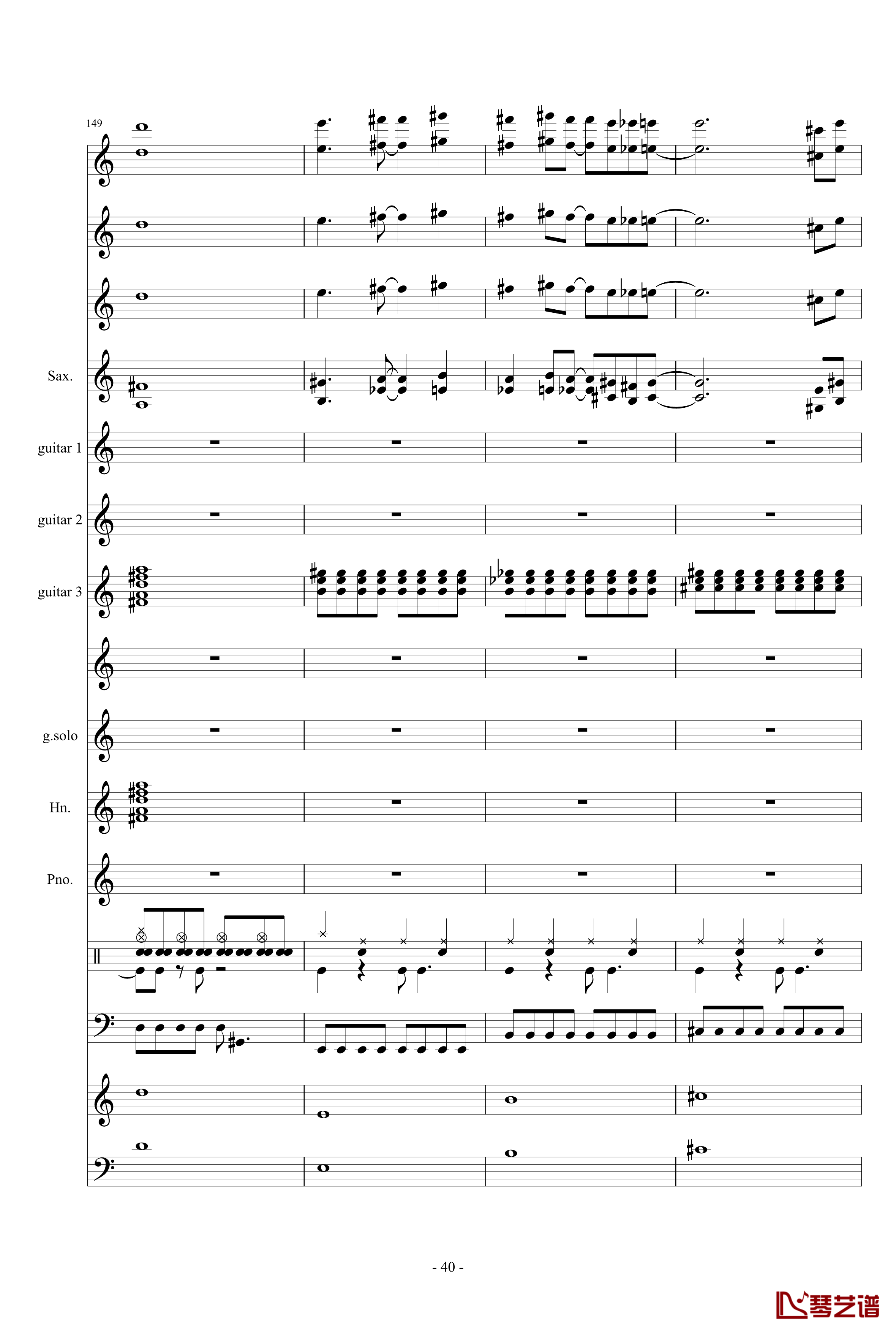 数码宝贝主题钢琴谱曲-总谱40