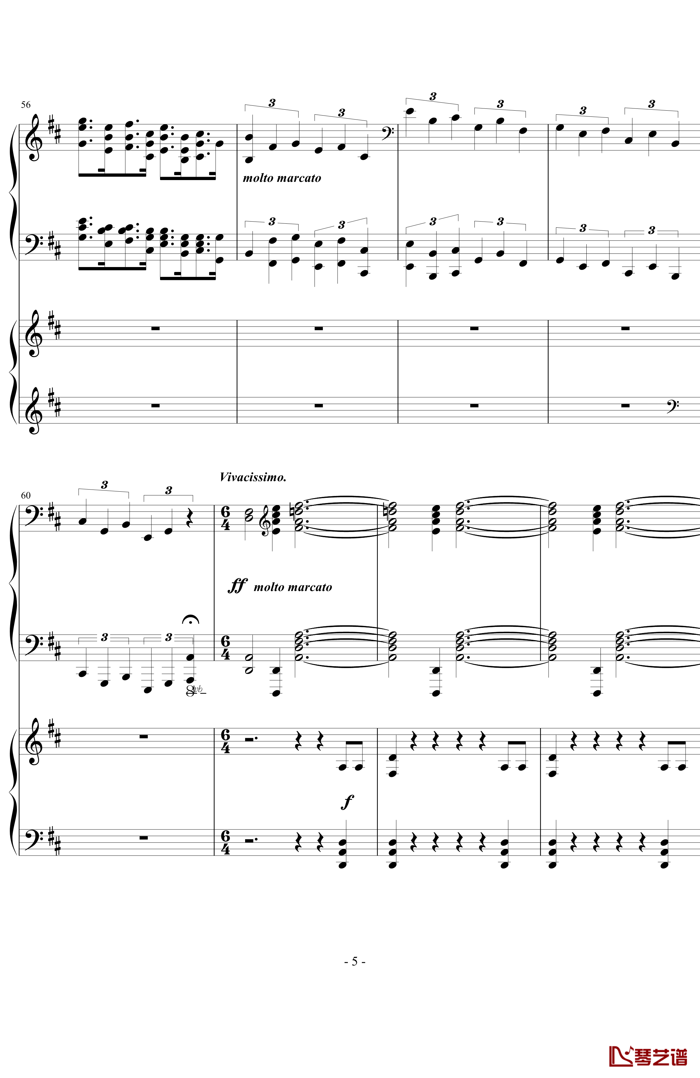 第三钢琴协奏曲第三乐章*片段钢琴谱-拉赫马尼若夫5