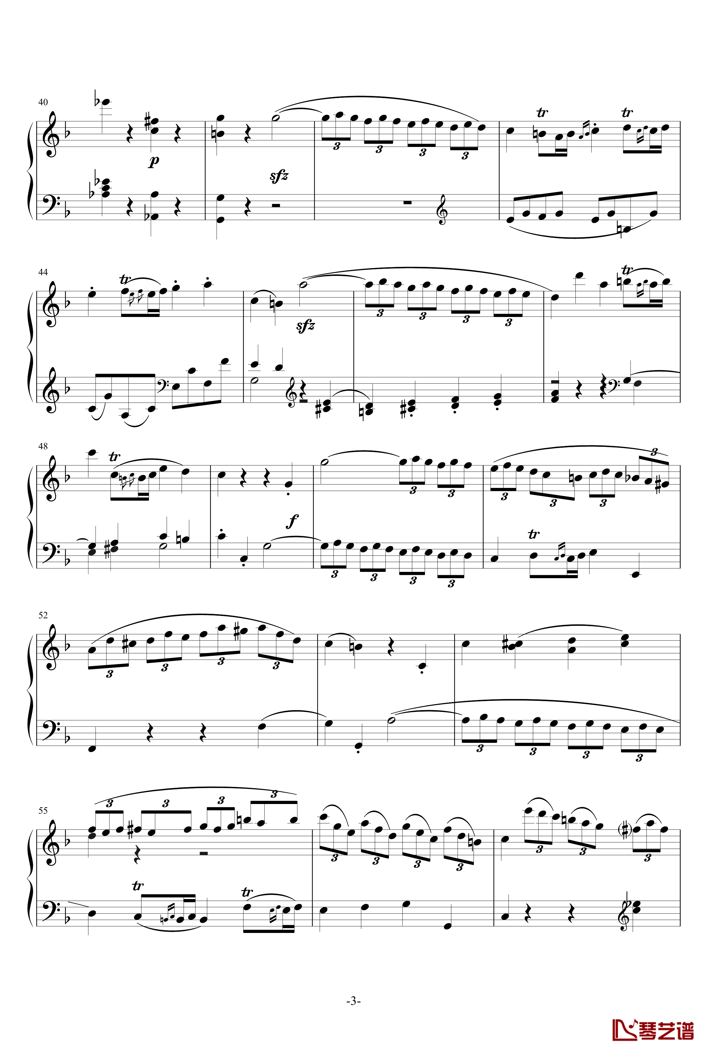 F大调奏鸣曲钢琴谱-莫扎特3