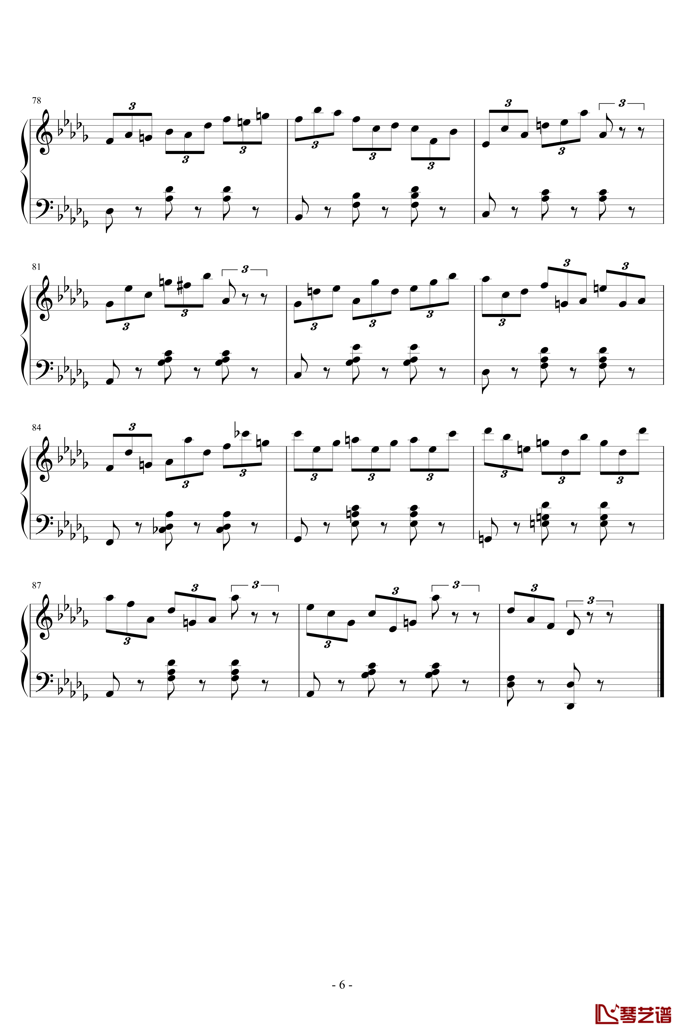 练习曲No.1 Op.6 降D大调练习曲钢琴谱-江畔新绿6