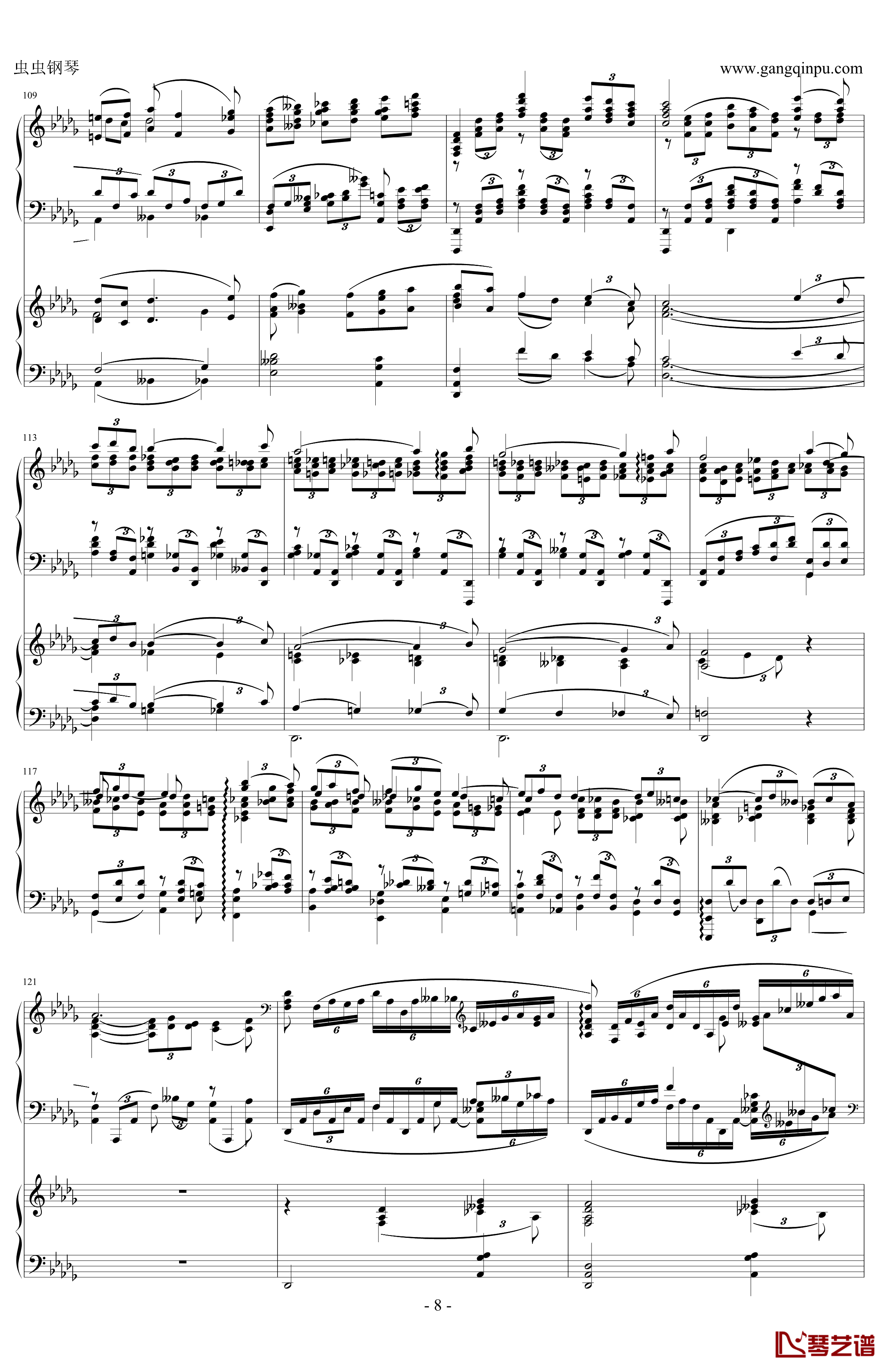 拉赫玛尼诺夫d小调第三钢琴协奏曲钢琴谱 第二乐章-拉赫马尼若夫8