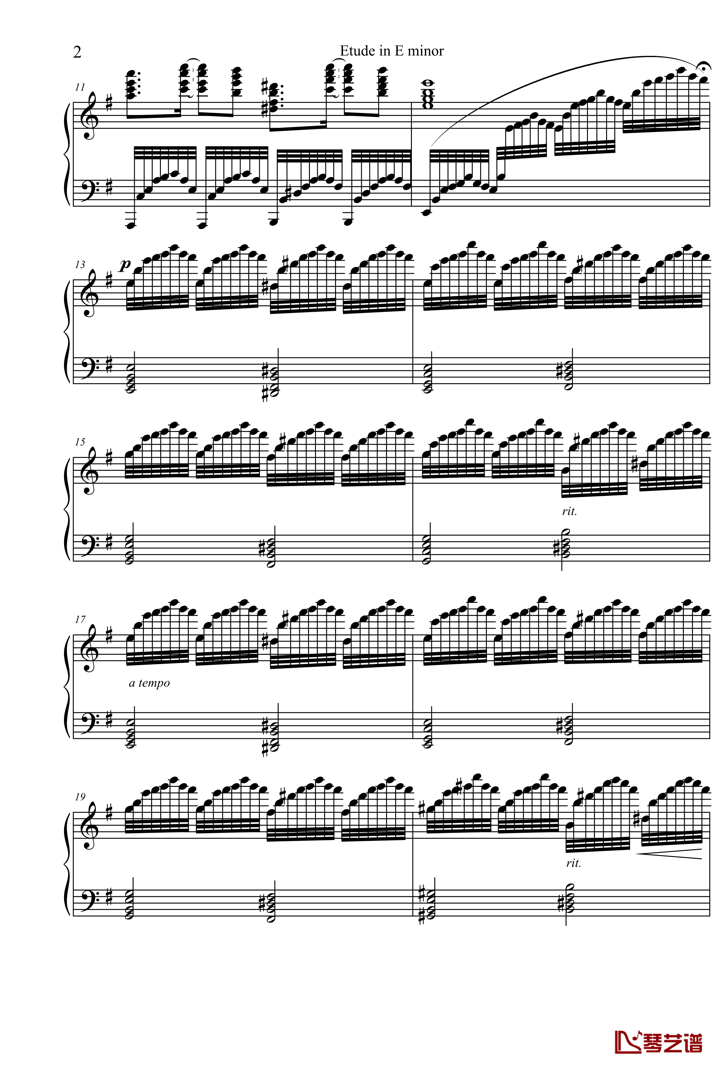 Etude in E minor钢琴谱-项海波2
