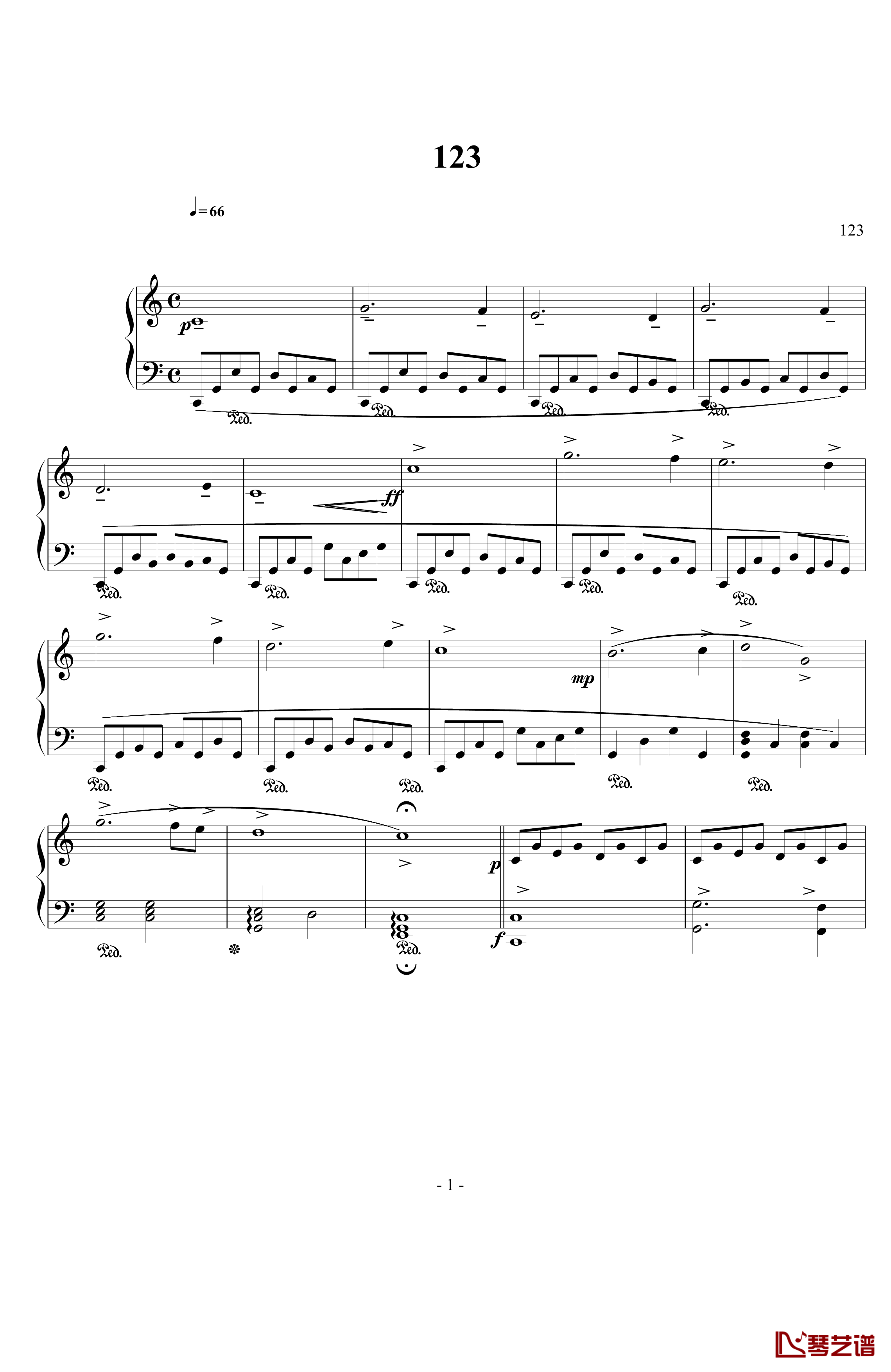 C大调前奏曲钢琴谱-makang19981