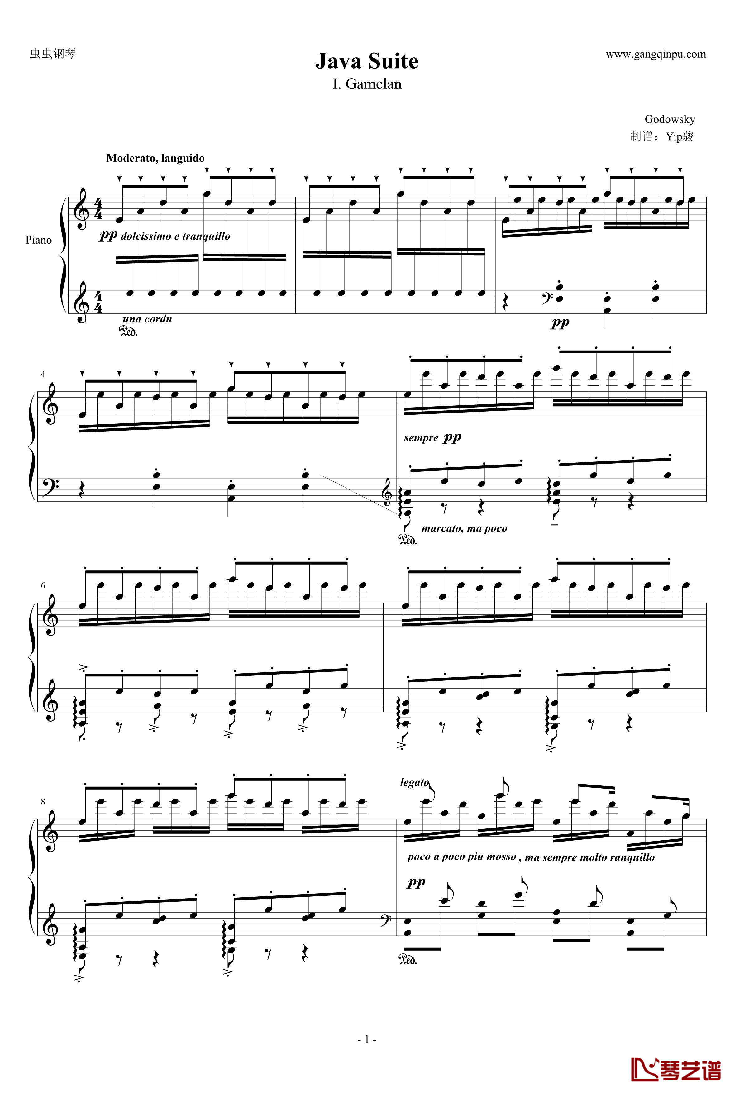 爪哇组曲钢琴谱-戈多夫斯基1