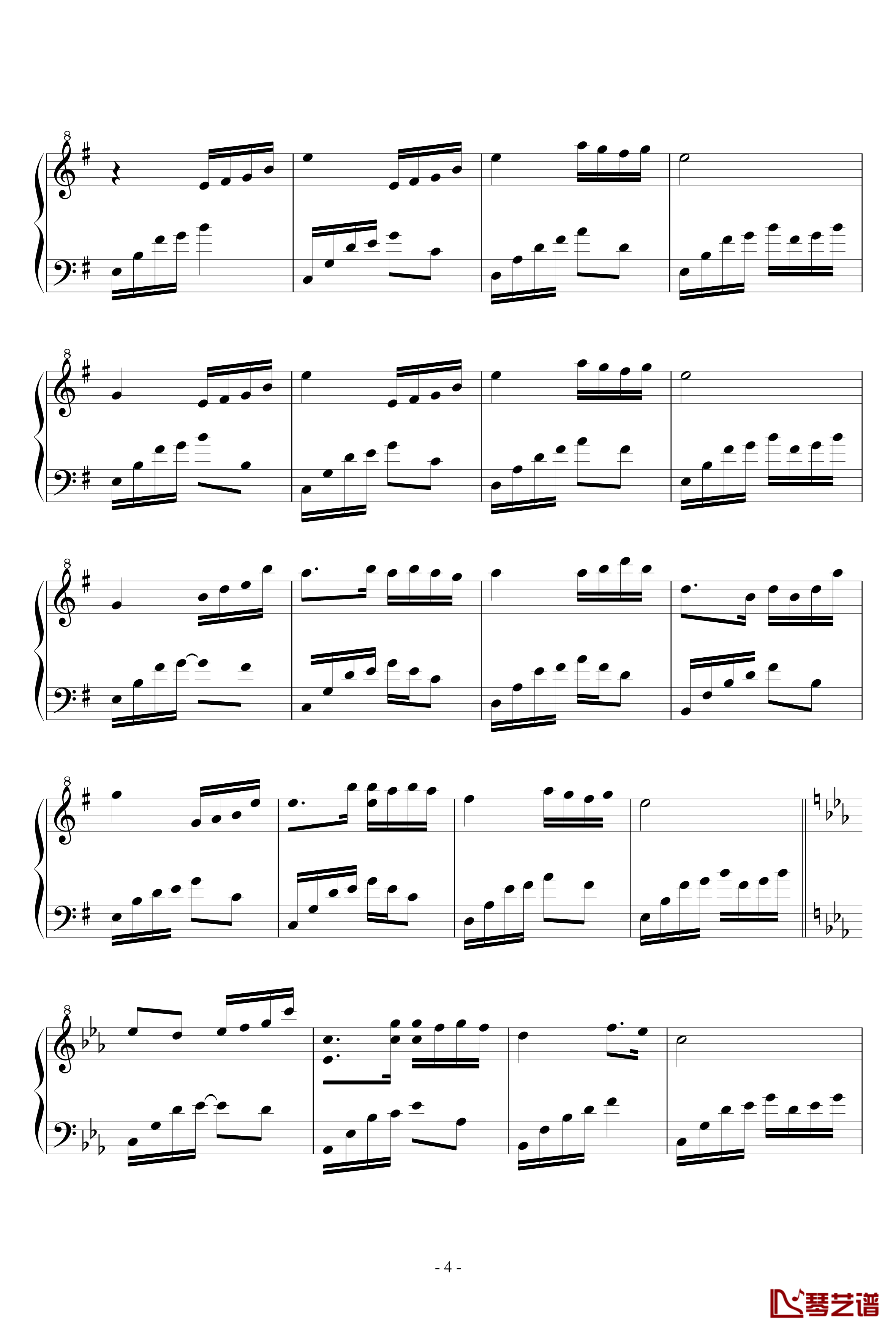 夜的钢琴曲钢琴谱-修改版-石进4
