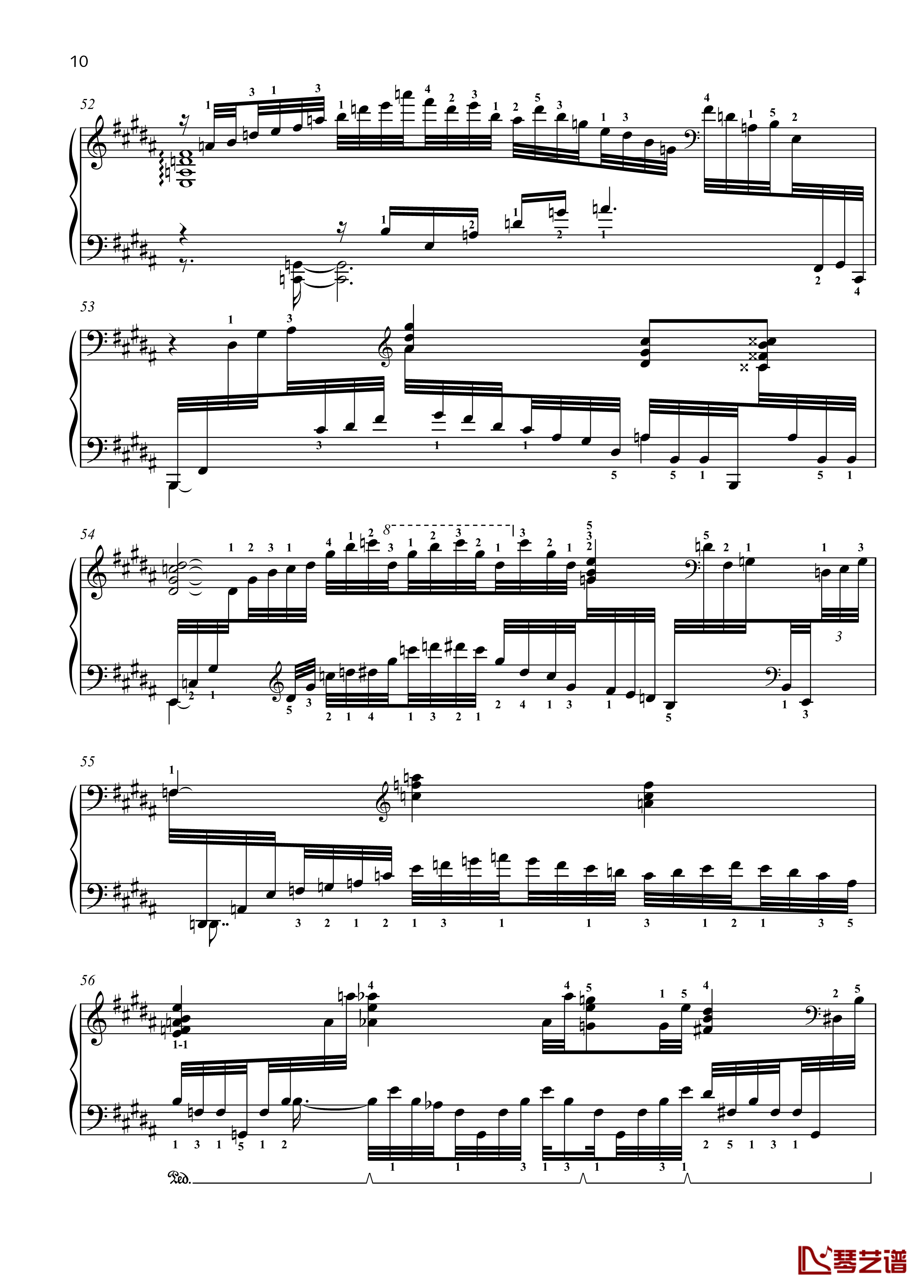 No. 4. Reminiscence钢琴谱-带指法-八首音乐会练习曲  Eight Concert ?tudes Op 40 - -爵士-尼古拉·凯帕斯汀10