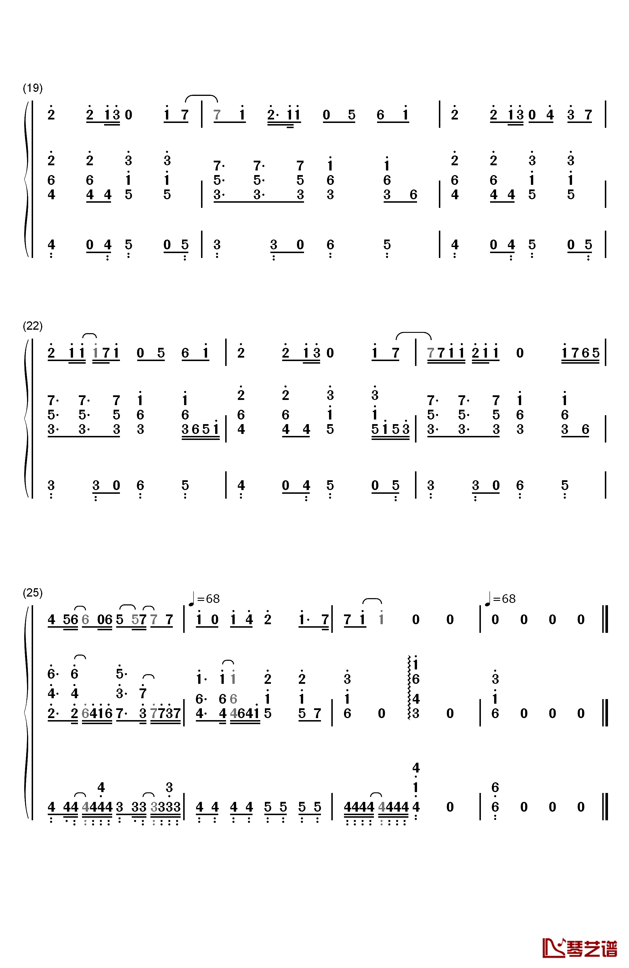 六等星の夜钢琴简谱-数字双手-Aimer3