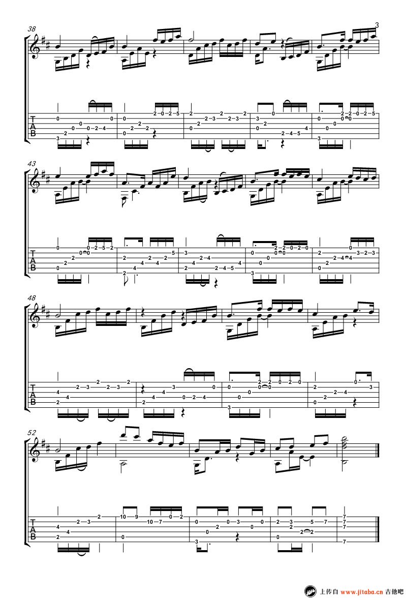 夜的钢琴曲五 吉他谱-石进-指弹独奏谱1