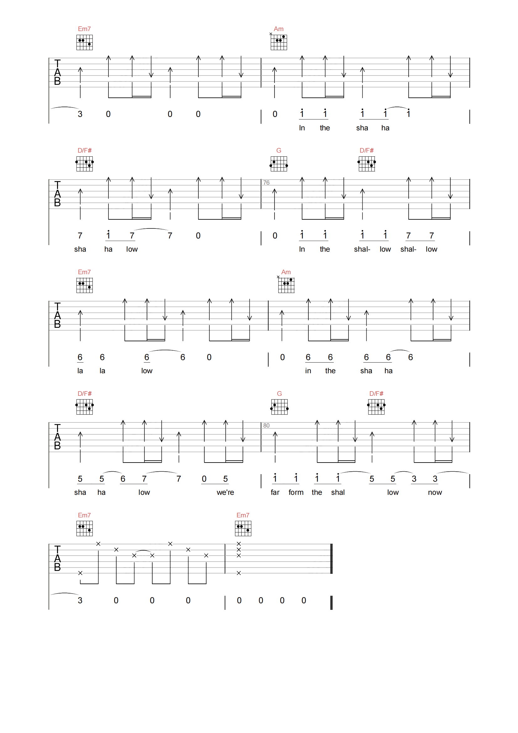 SHALLOW吉他谱-LADY GAGA-G调原版弹唱谱-附PDF下载1