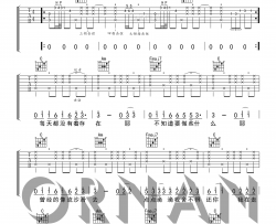 孟子坤《再也没有》吉他谱(C调)-Guitar Music Score